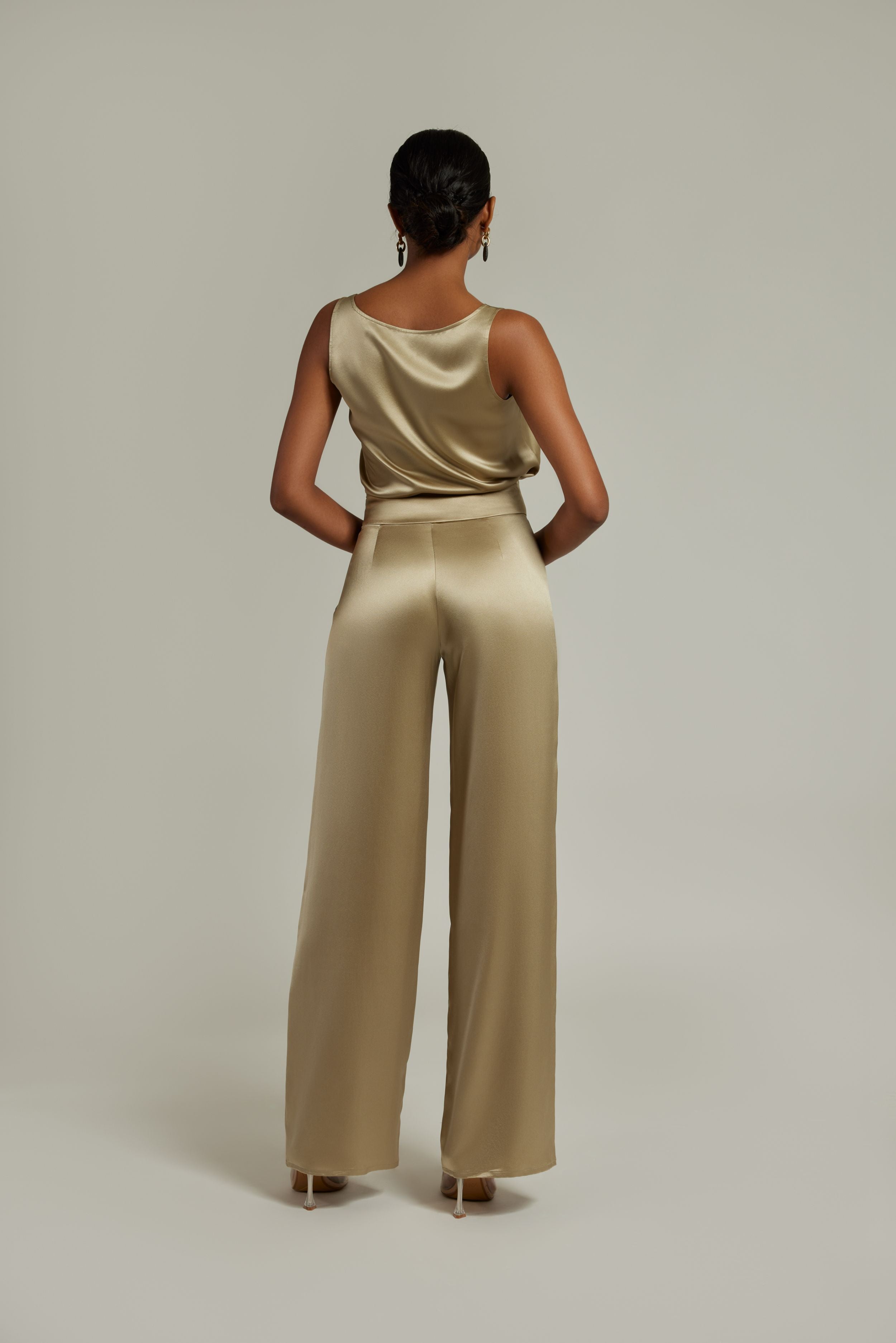 Olive Silk Trousers