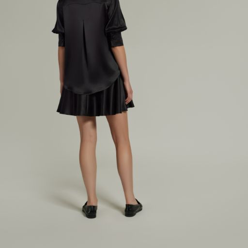 Black Silk Skater Skirt
