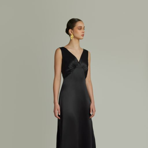 Black Silk Slip Dress