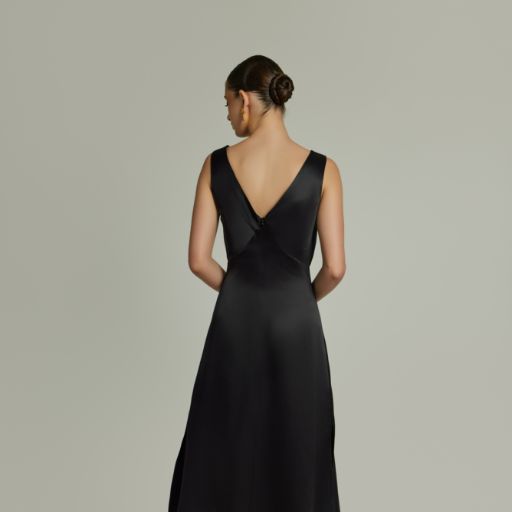Black Silk Slip Dress