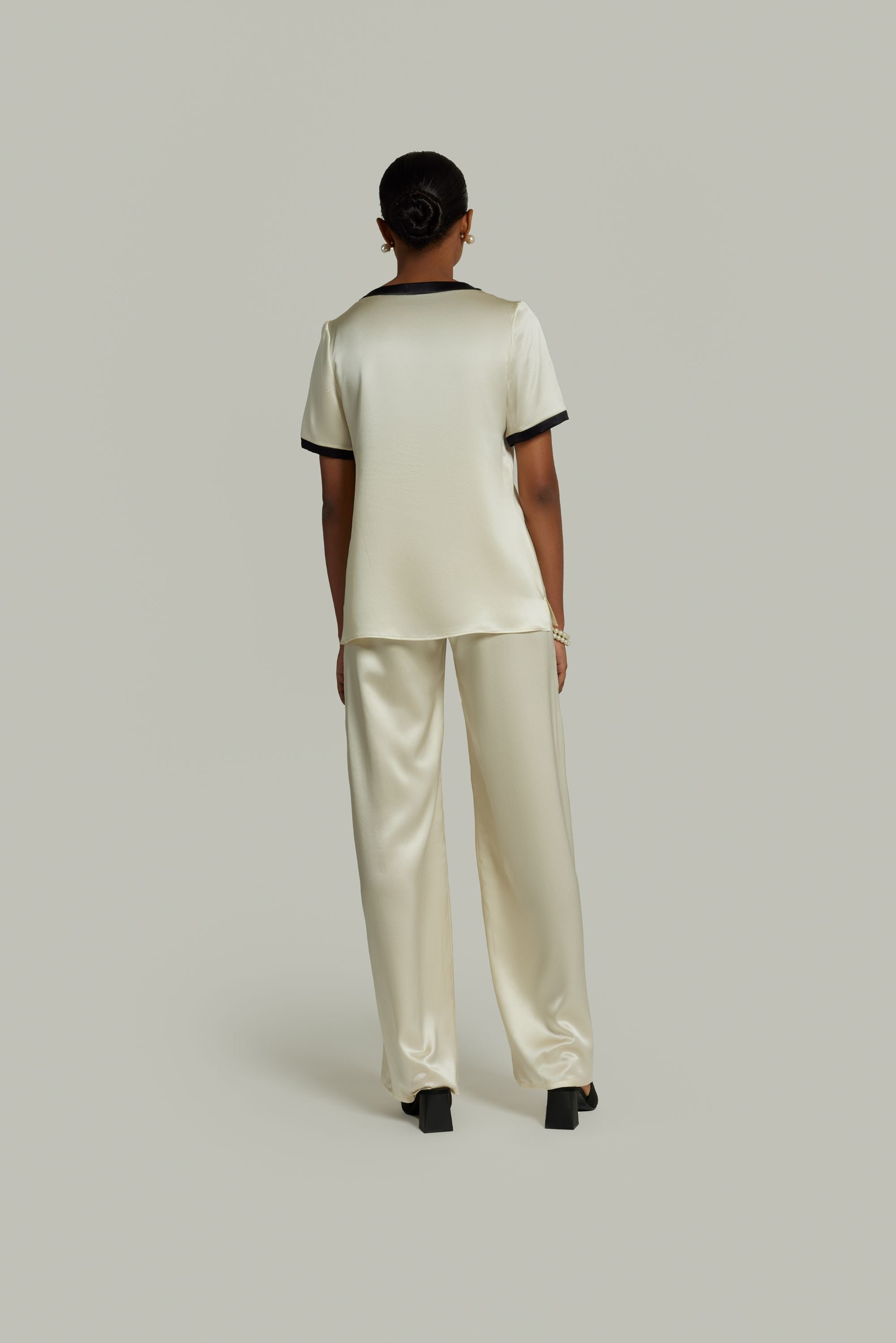 Cream Silk T-Shirt