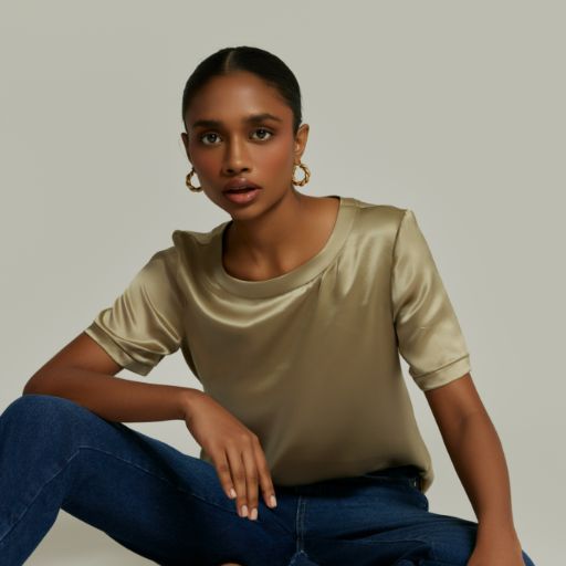 Olive Silk T-Shirt