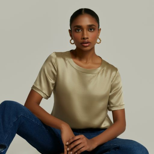 Olive Silk T-Shirt