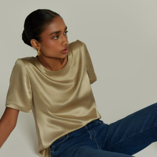 Olive Silk T-Shirt