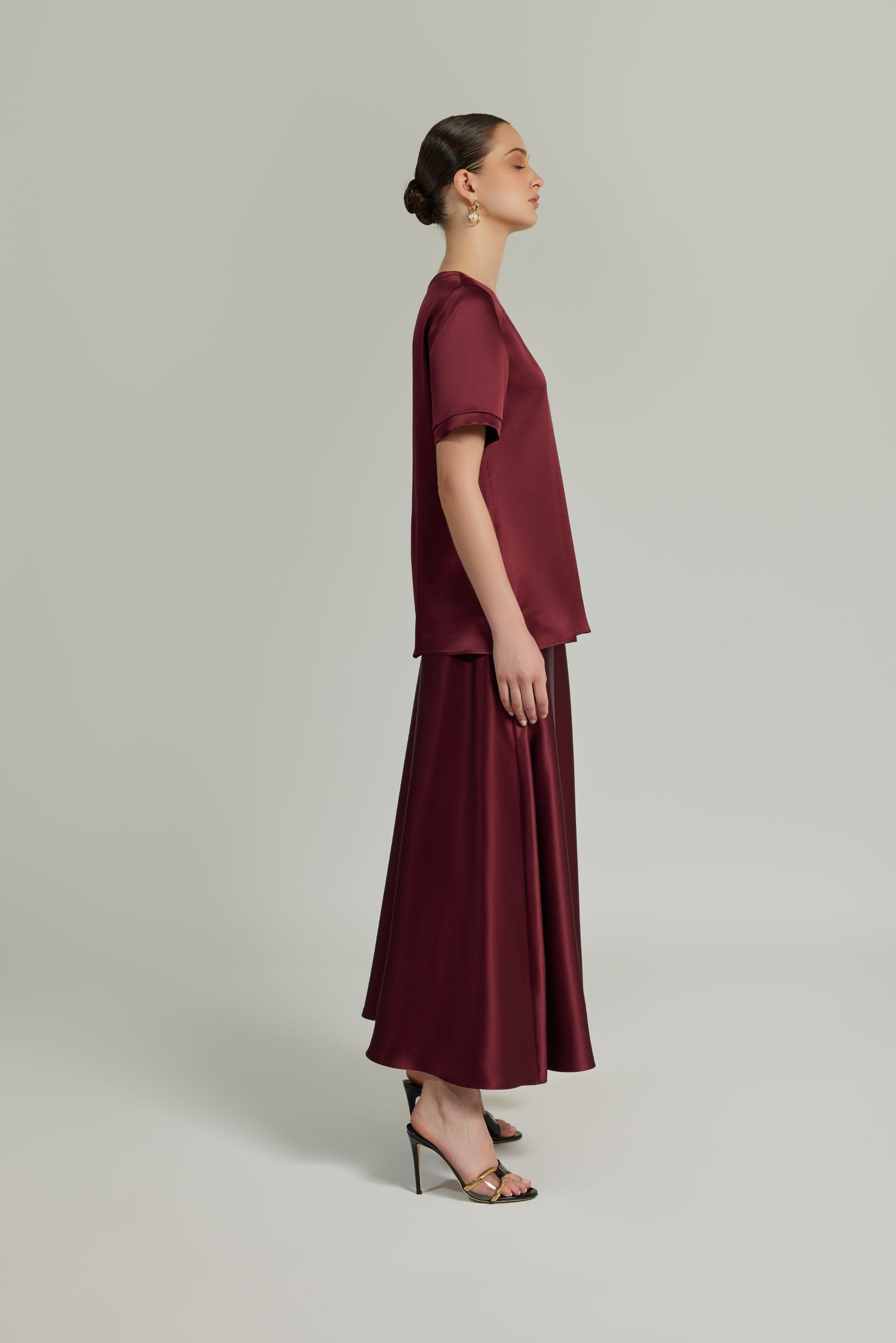 Burgundy Silk T-Shirt