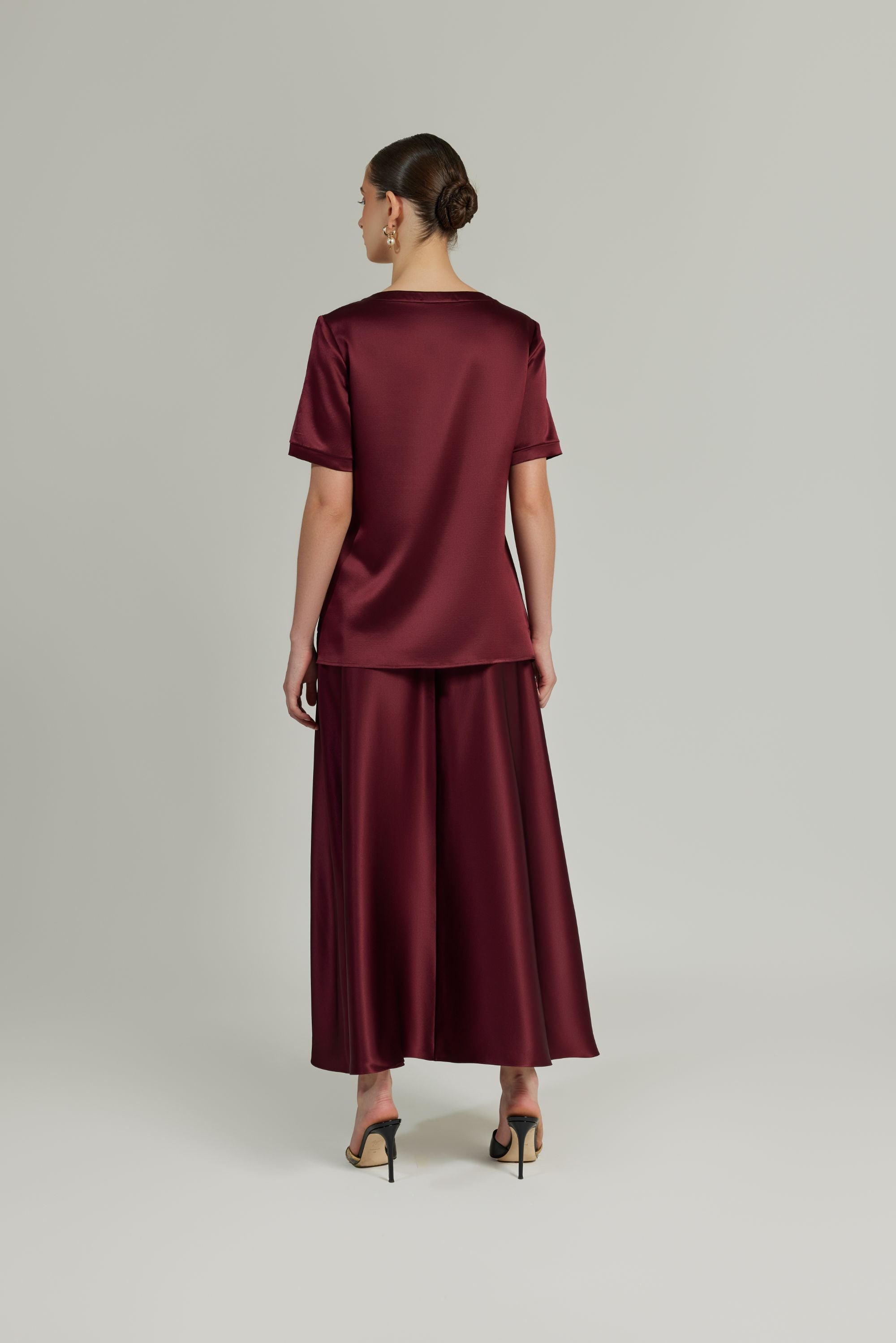 Burgundy Silk T-Shirt