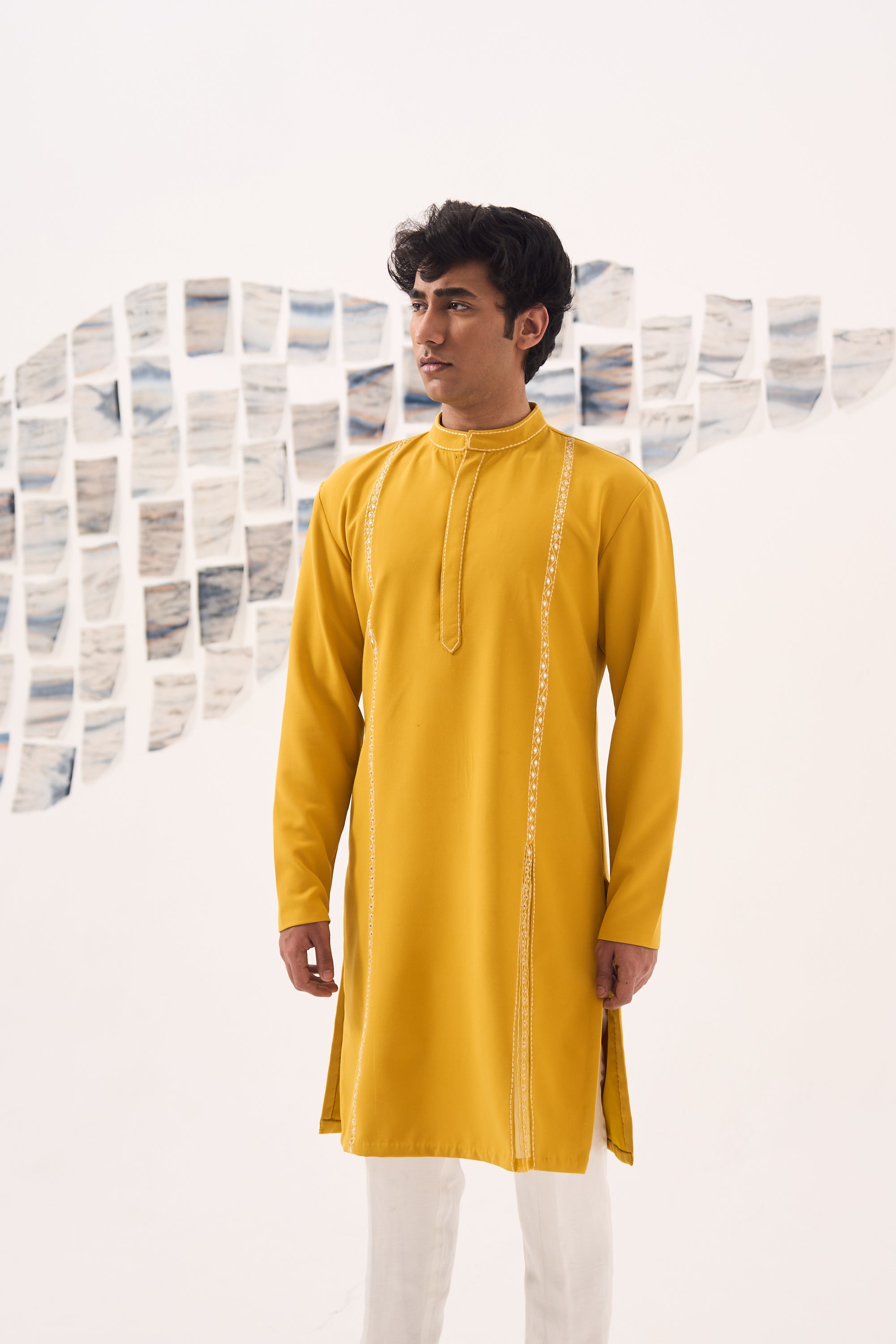 Haldi Mirror work Kurta Set