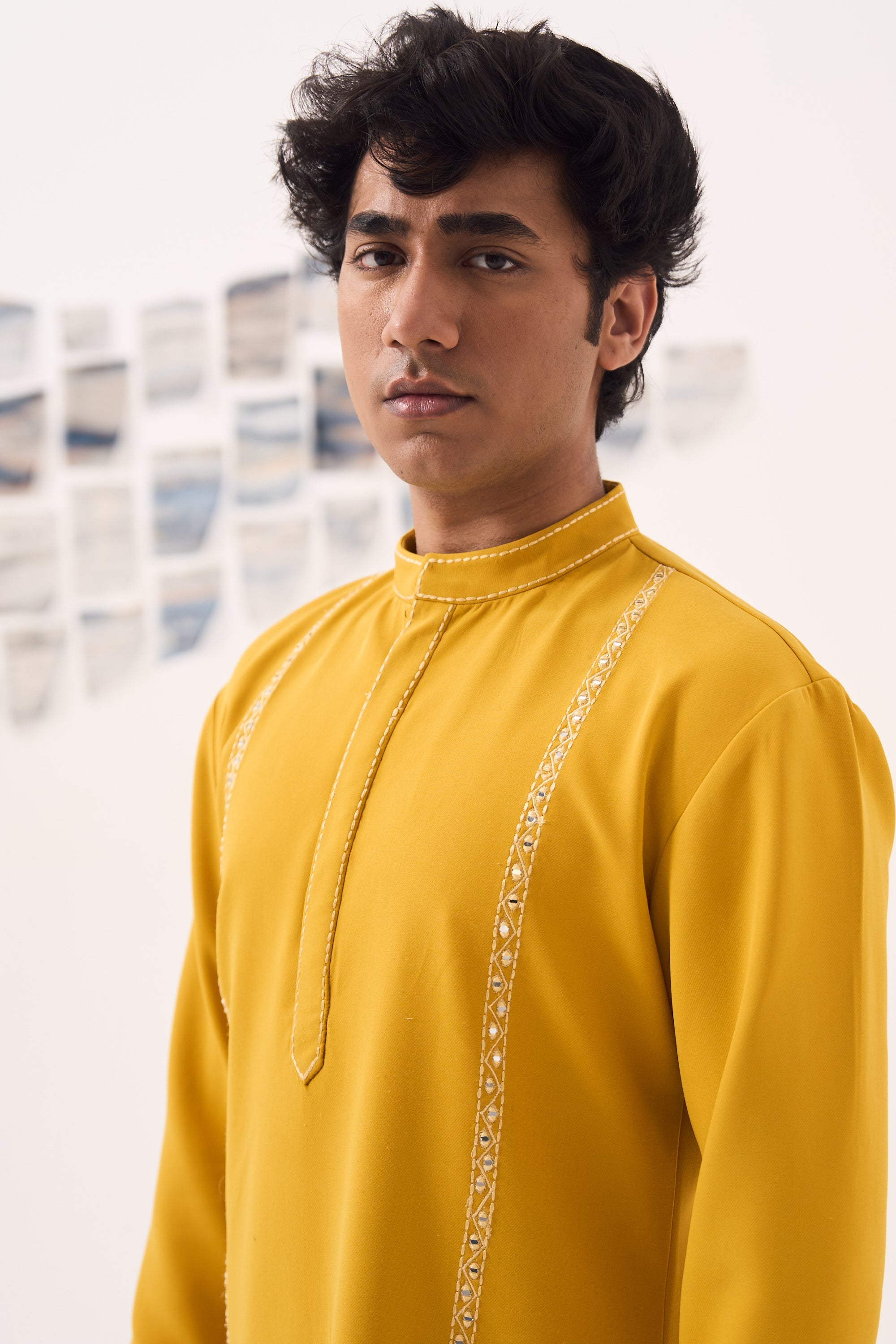 Haldi Mirror work Kurta Set