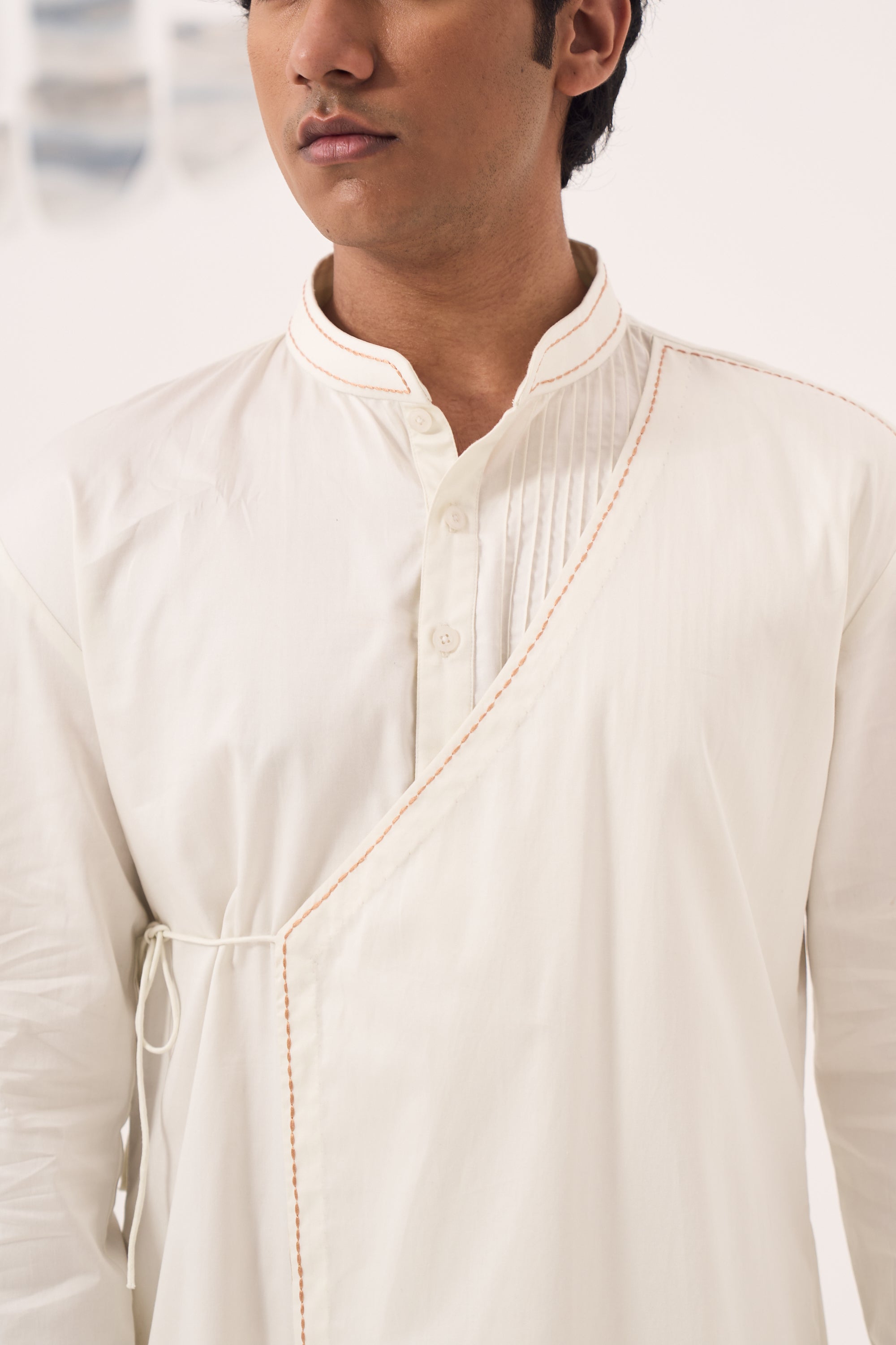 Angrakha- Pooja White Kurta
