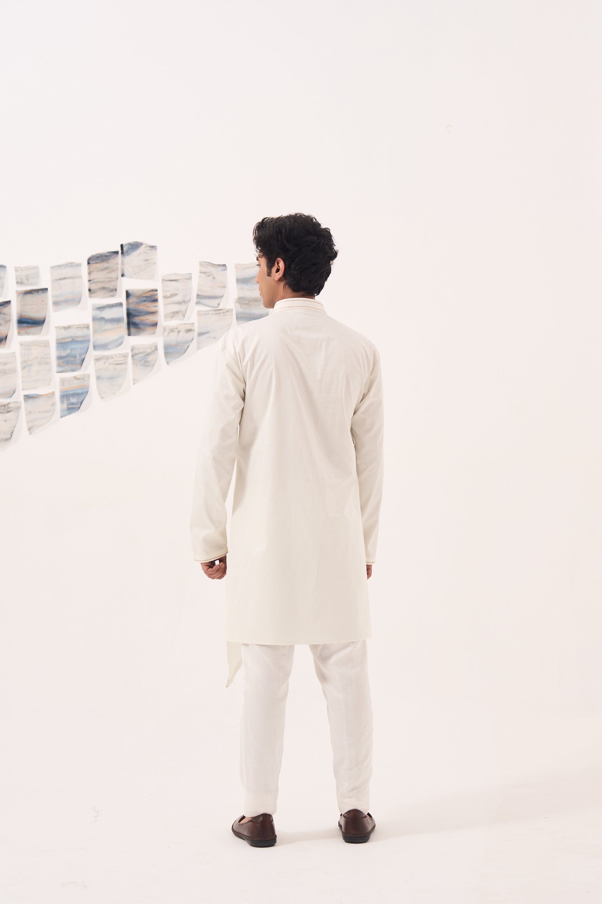 Angrakha- Pooja White Kurta