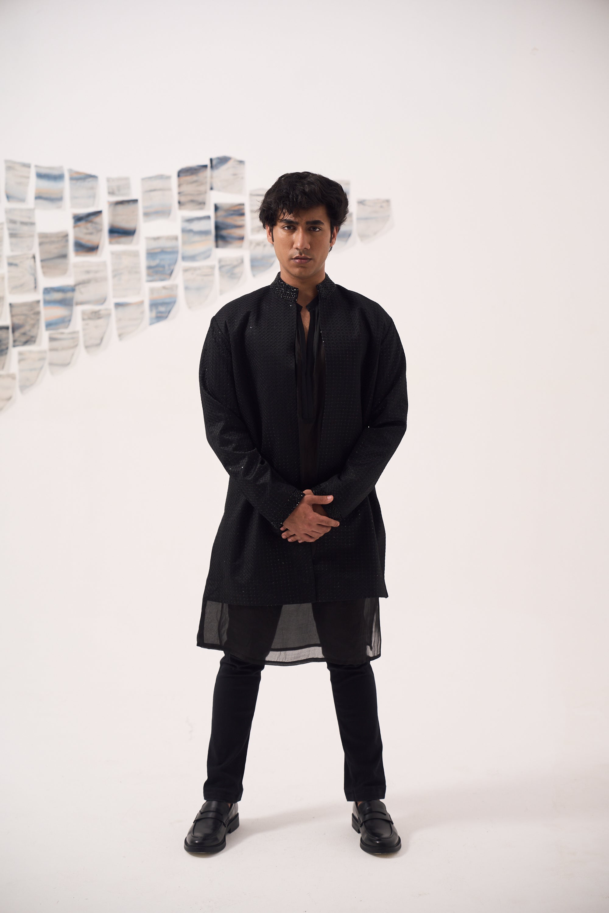 Organza Kurta Set with Embroidered Jacket