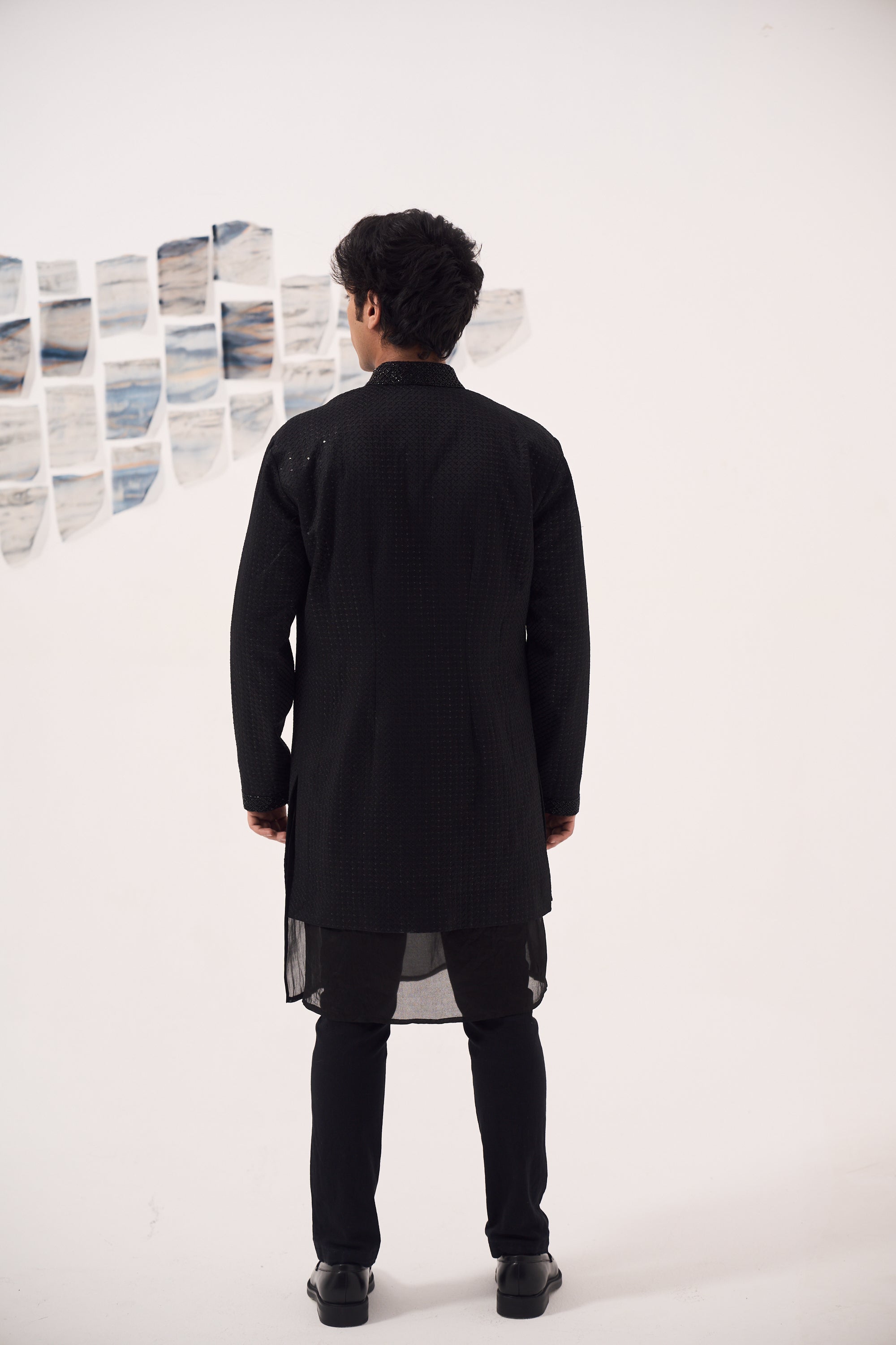 Organza Kurta Set with Embroidered Jacket