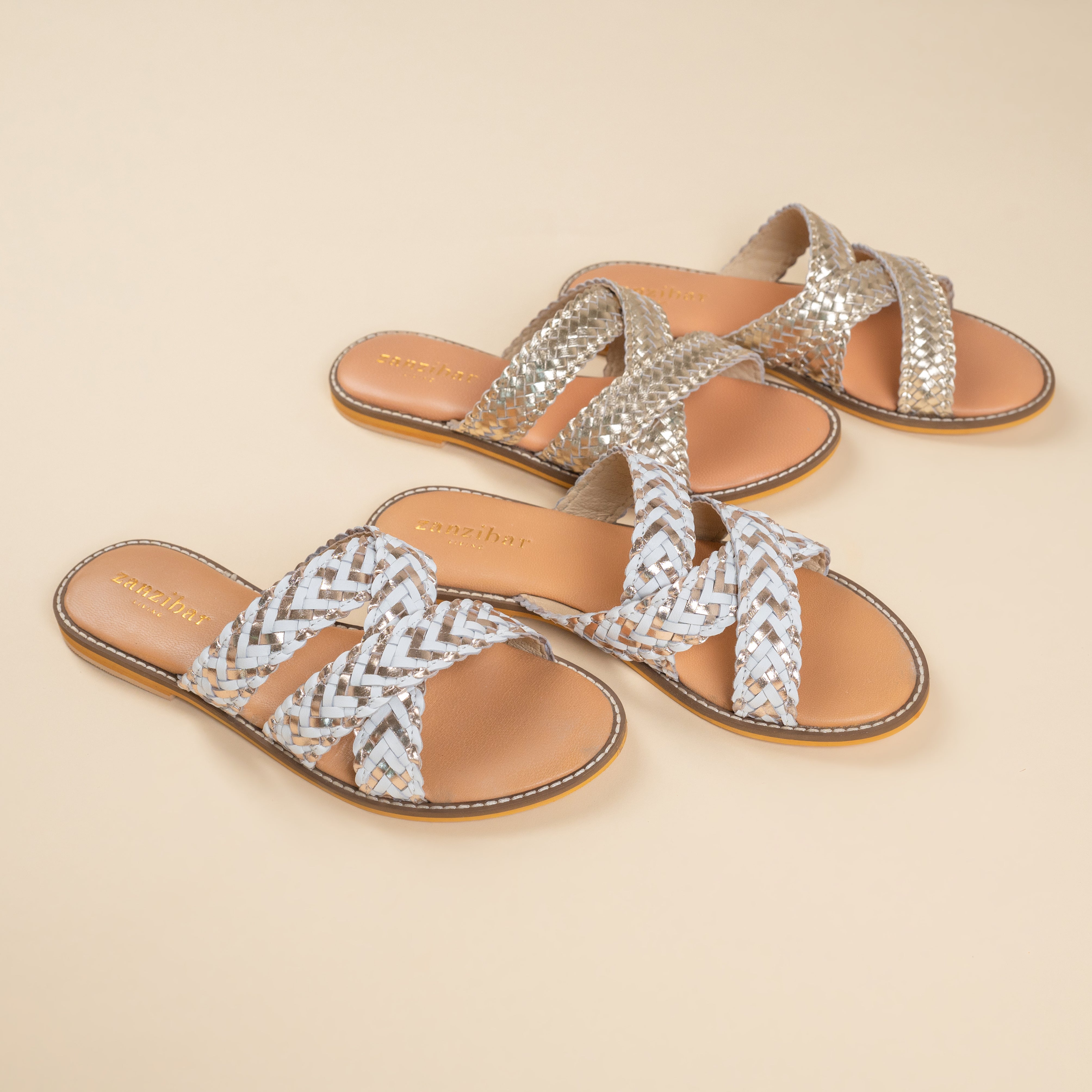 Female Footwear Ivory & Gold