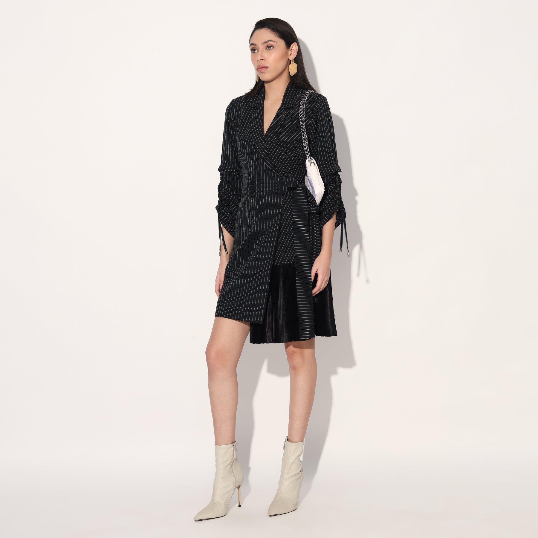 BLACK STRIPE JACKET DRESS
