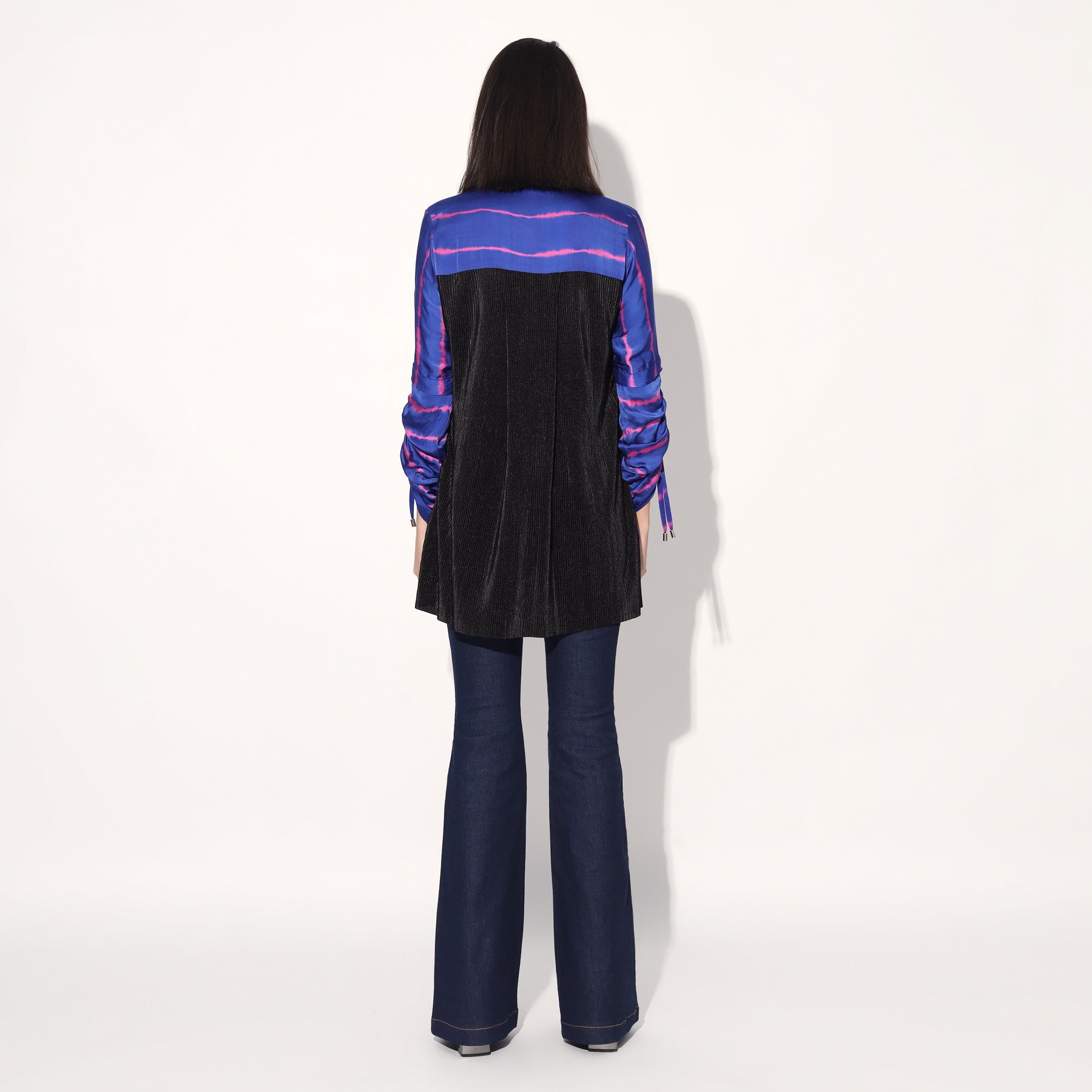SHIBORI STRIPE BACK PLEATED SHIRT