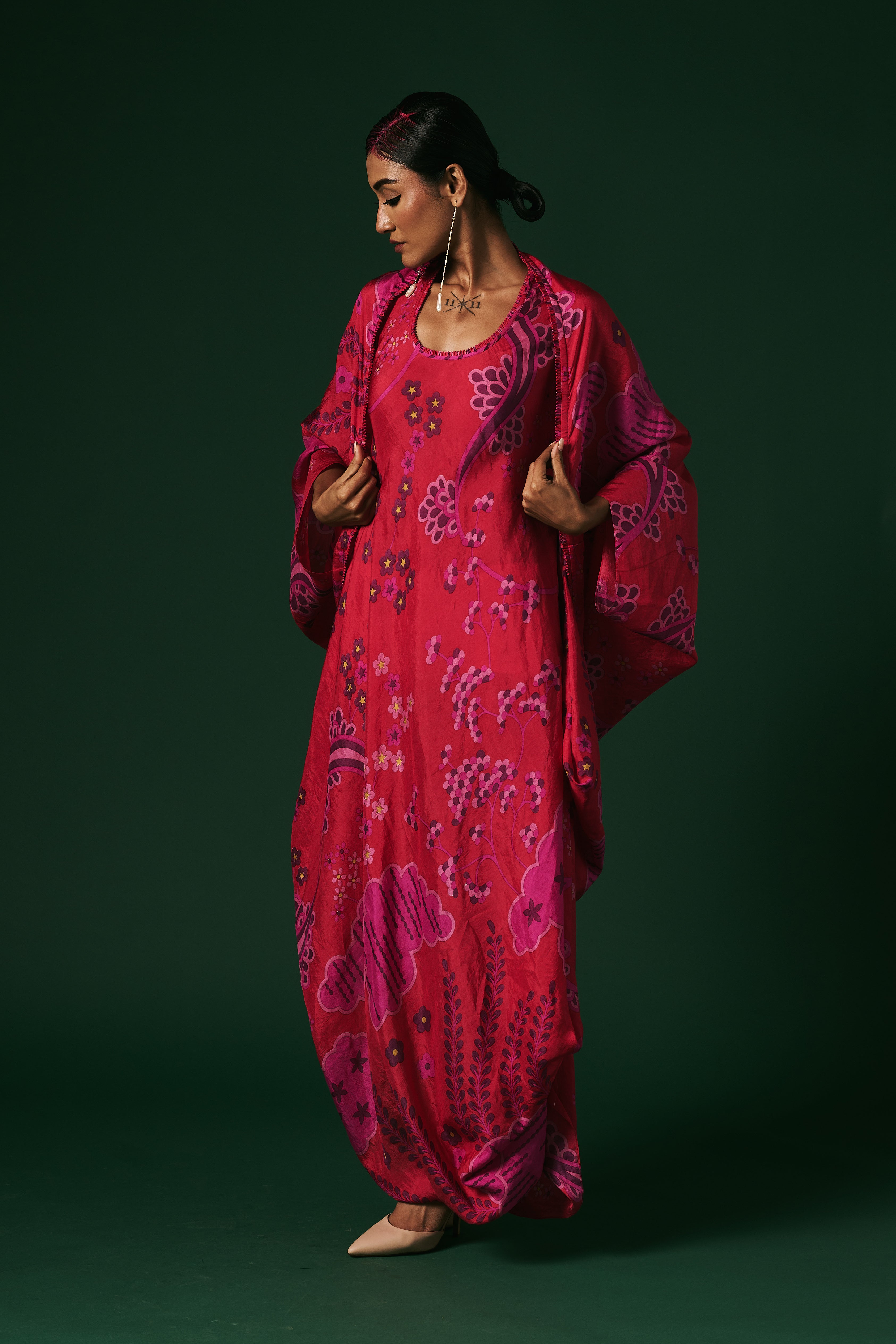 DRESS WITH CAPE