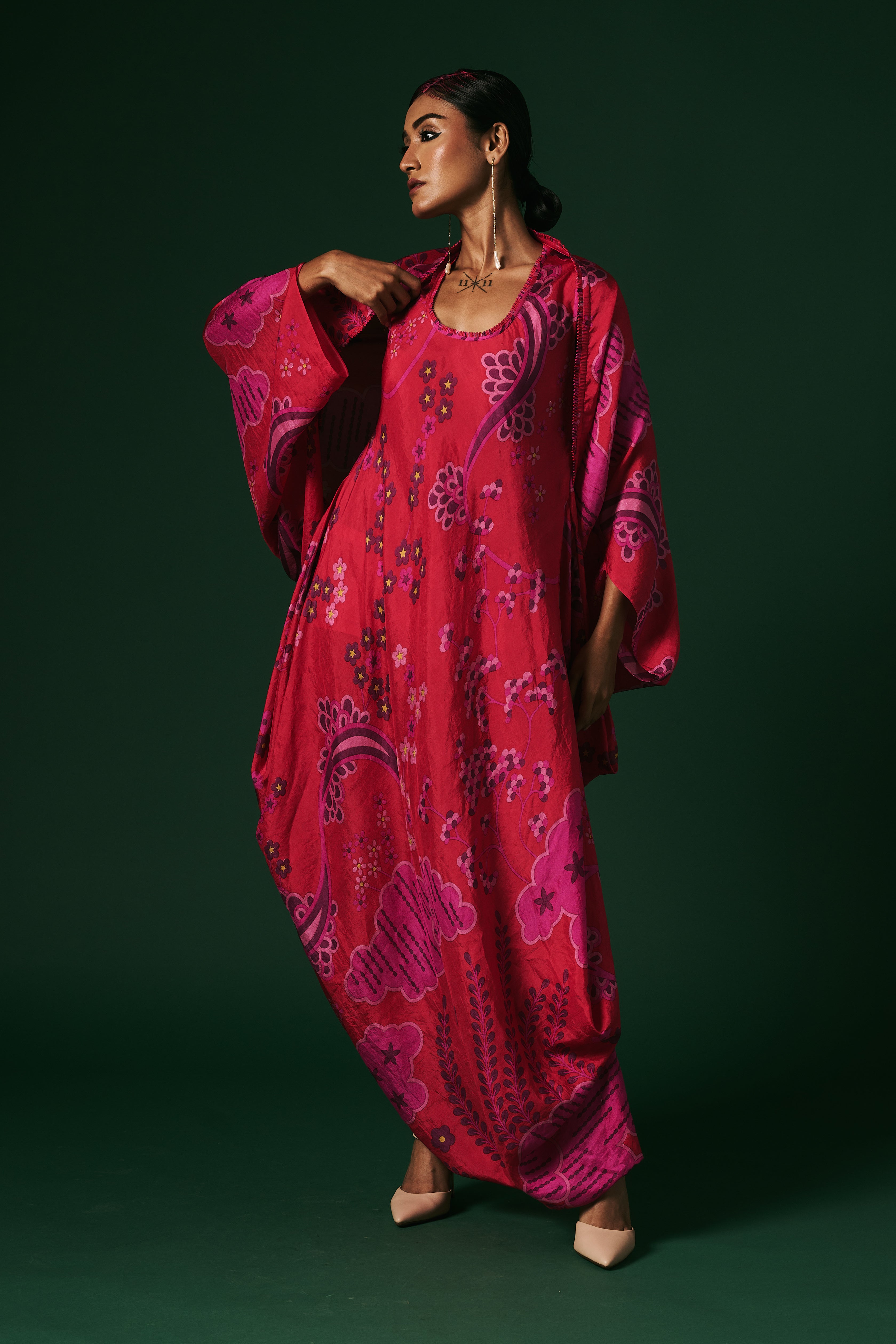 DRESS WITH CAPE