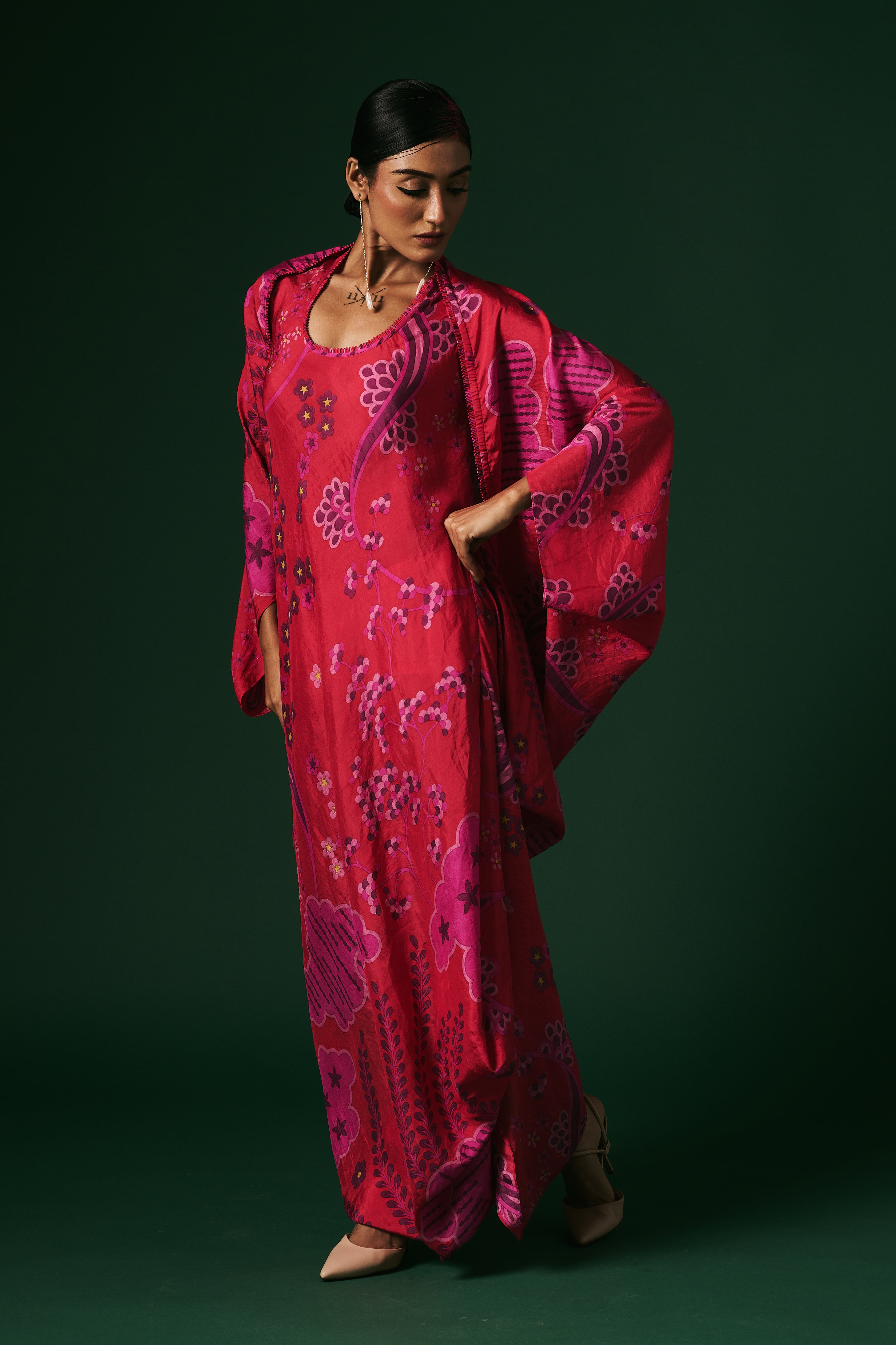 DRESS WITH CAPE