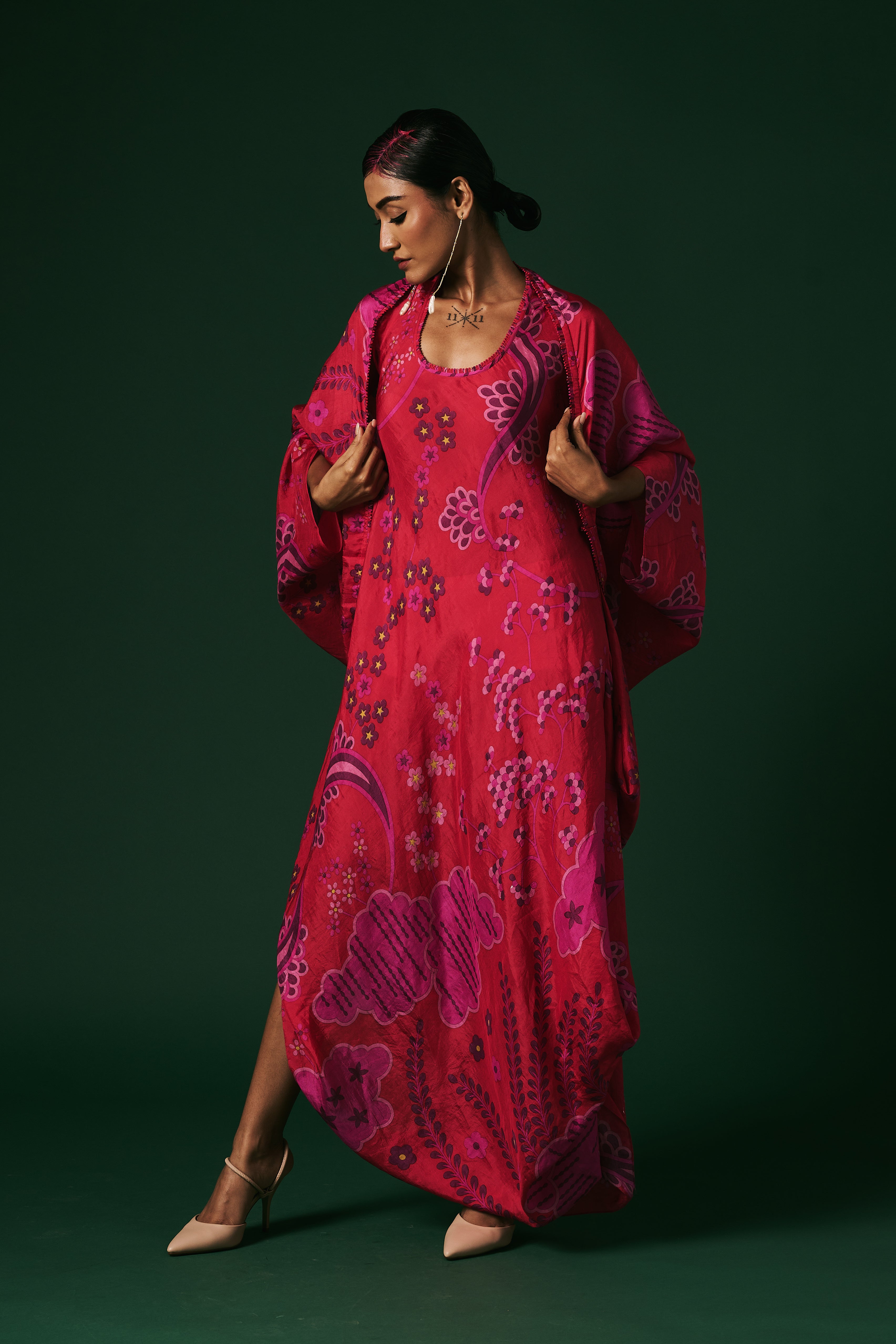 DRESS WITH CAPE