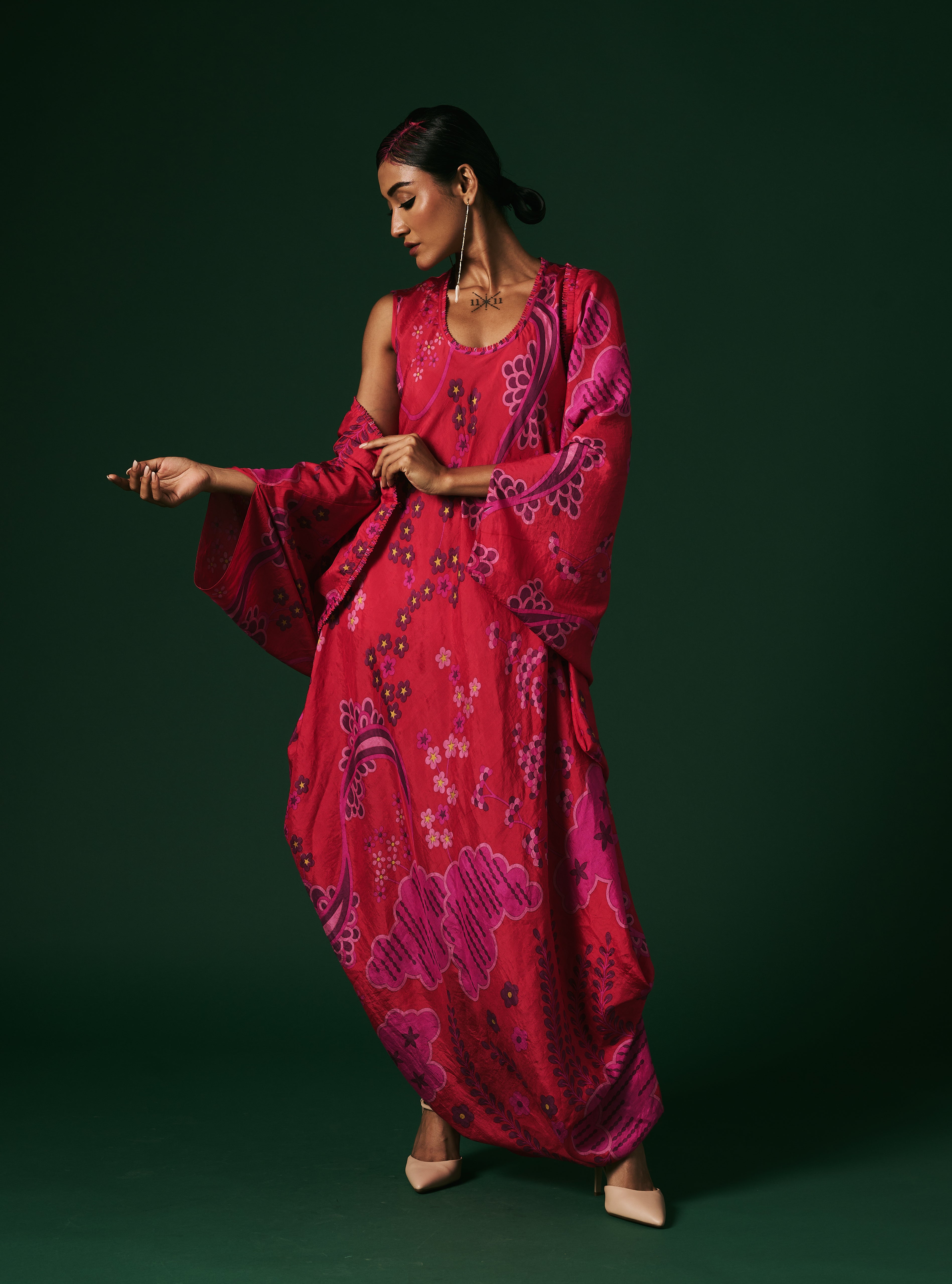 DRESS WITH CAPE