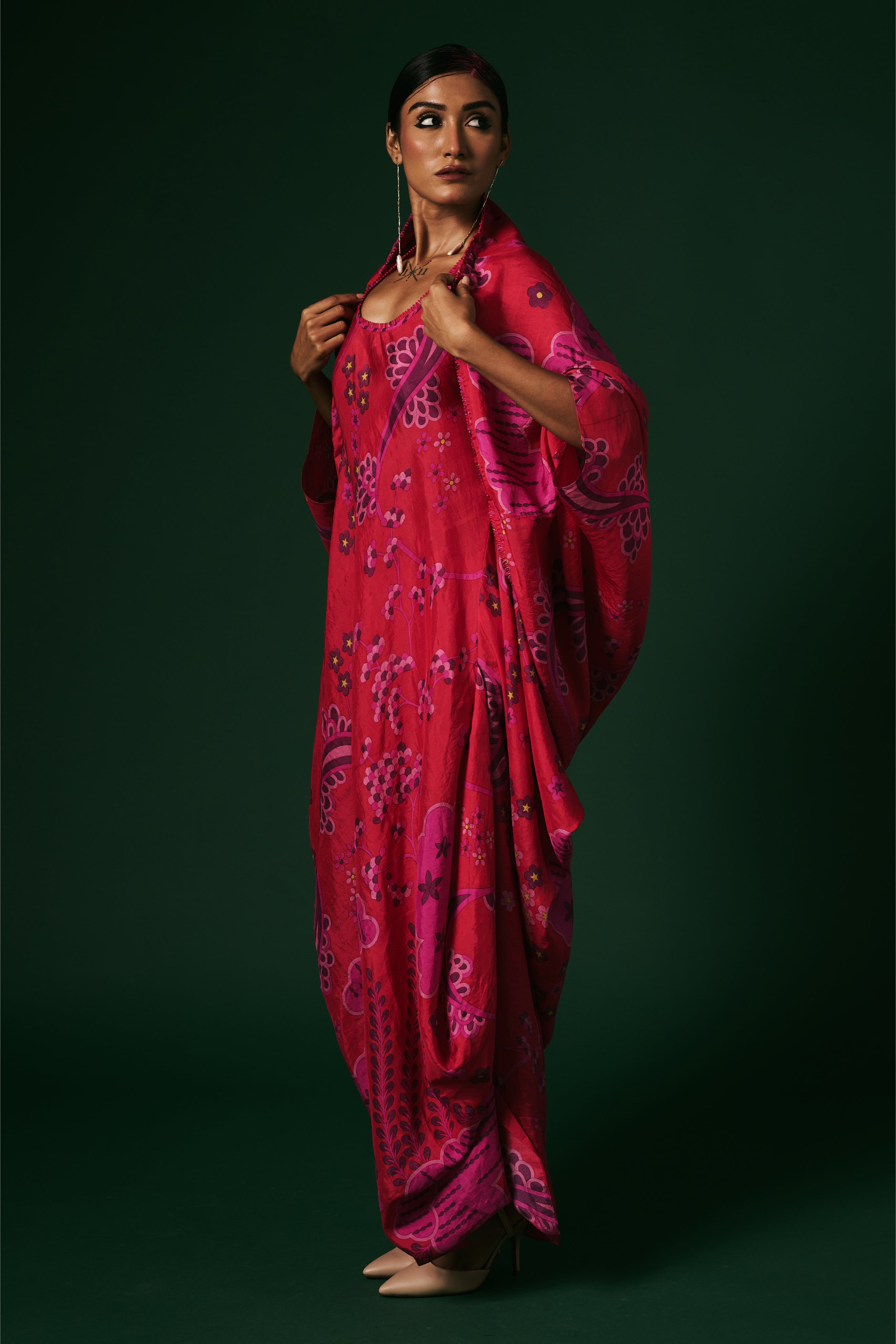 DRESS WITH CAPE