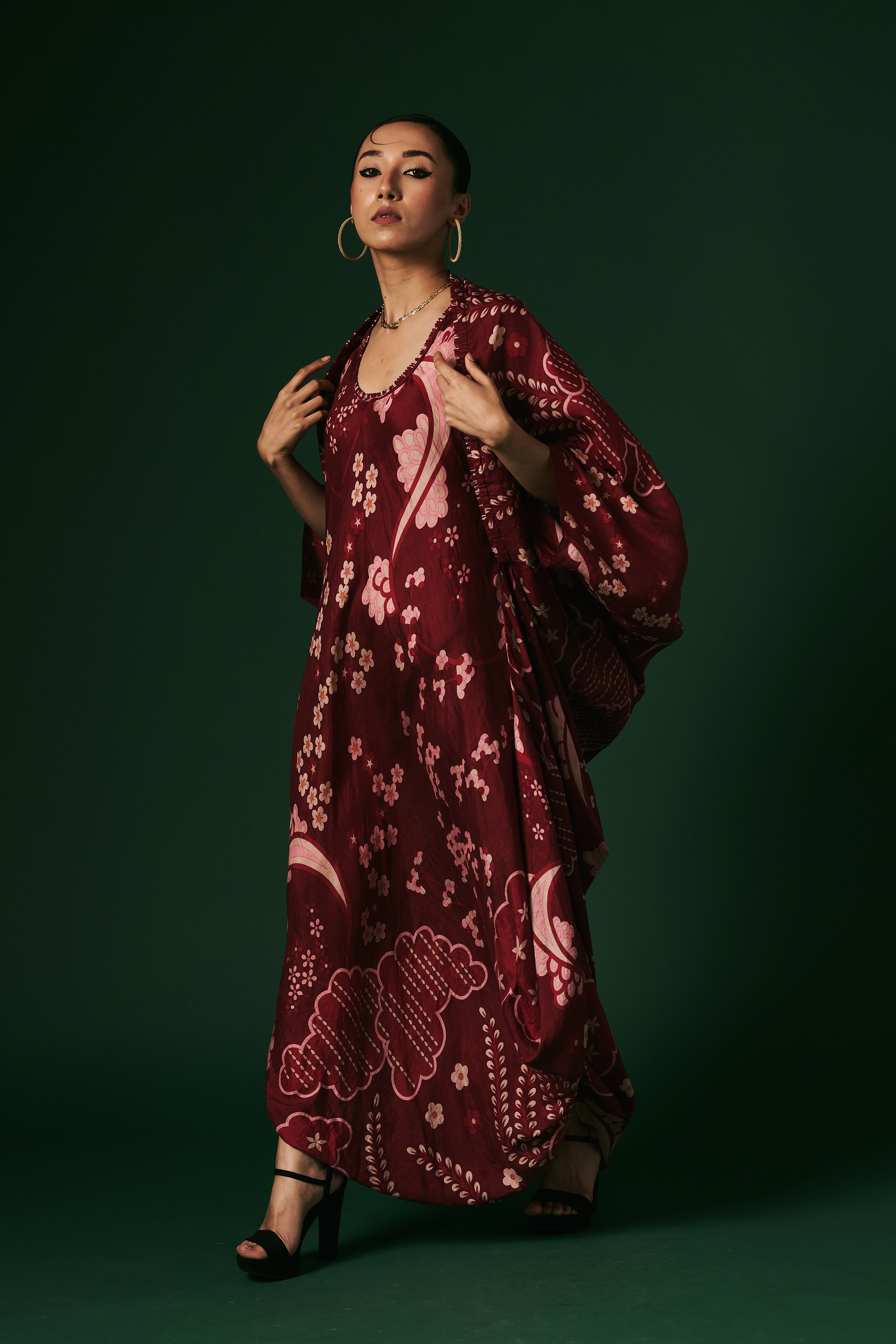 DRESS WITH CAPE