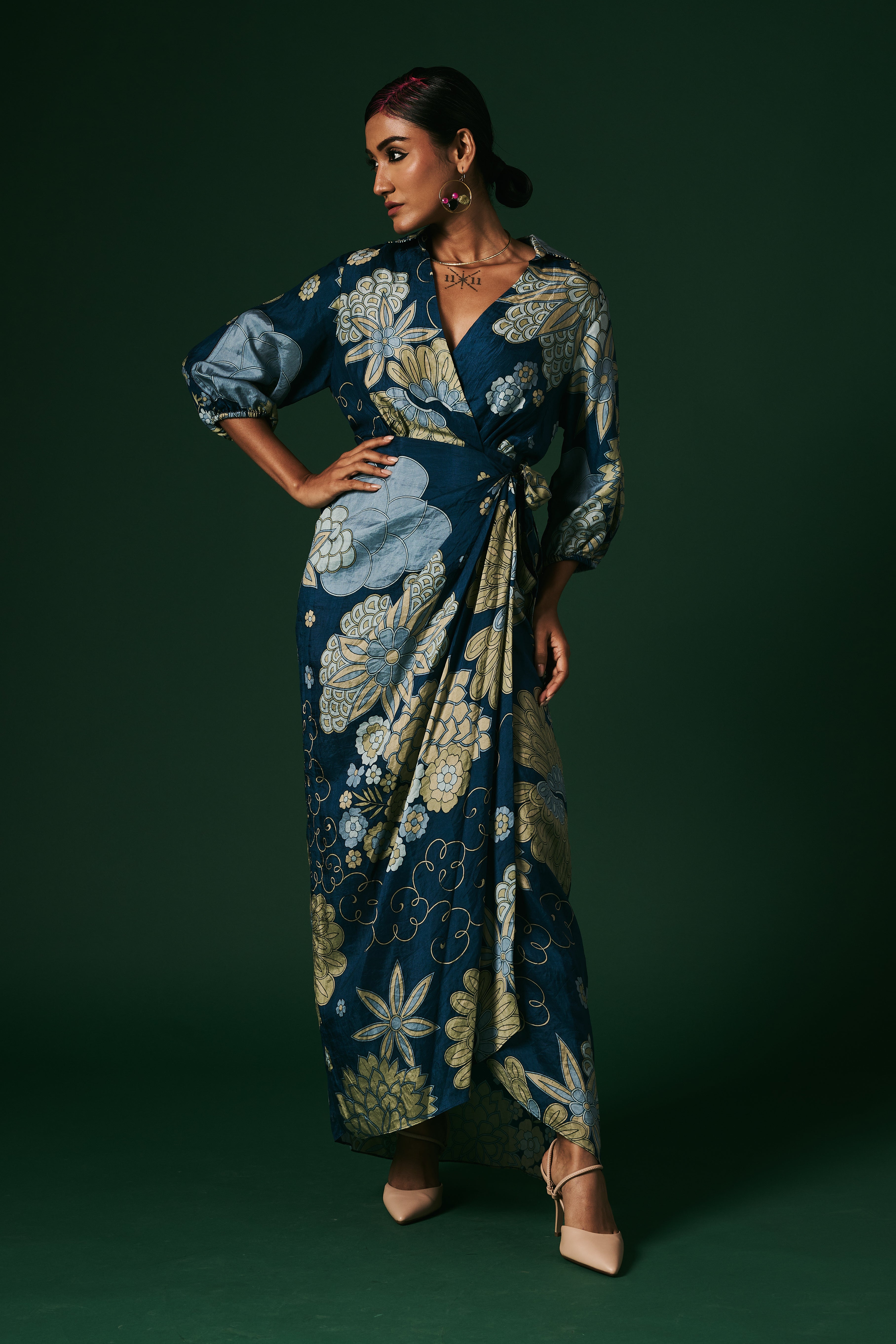 DRAPED WRAP DRESS