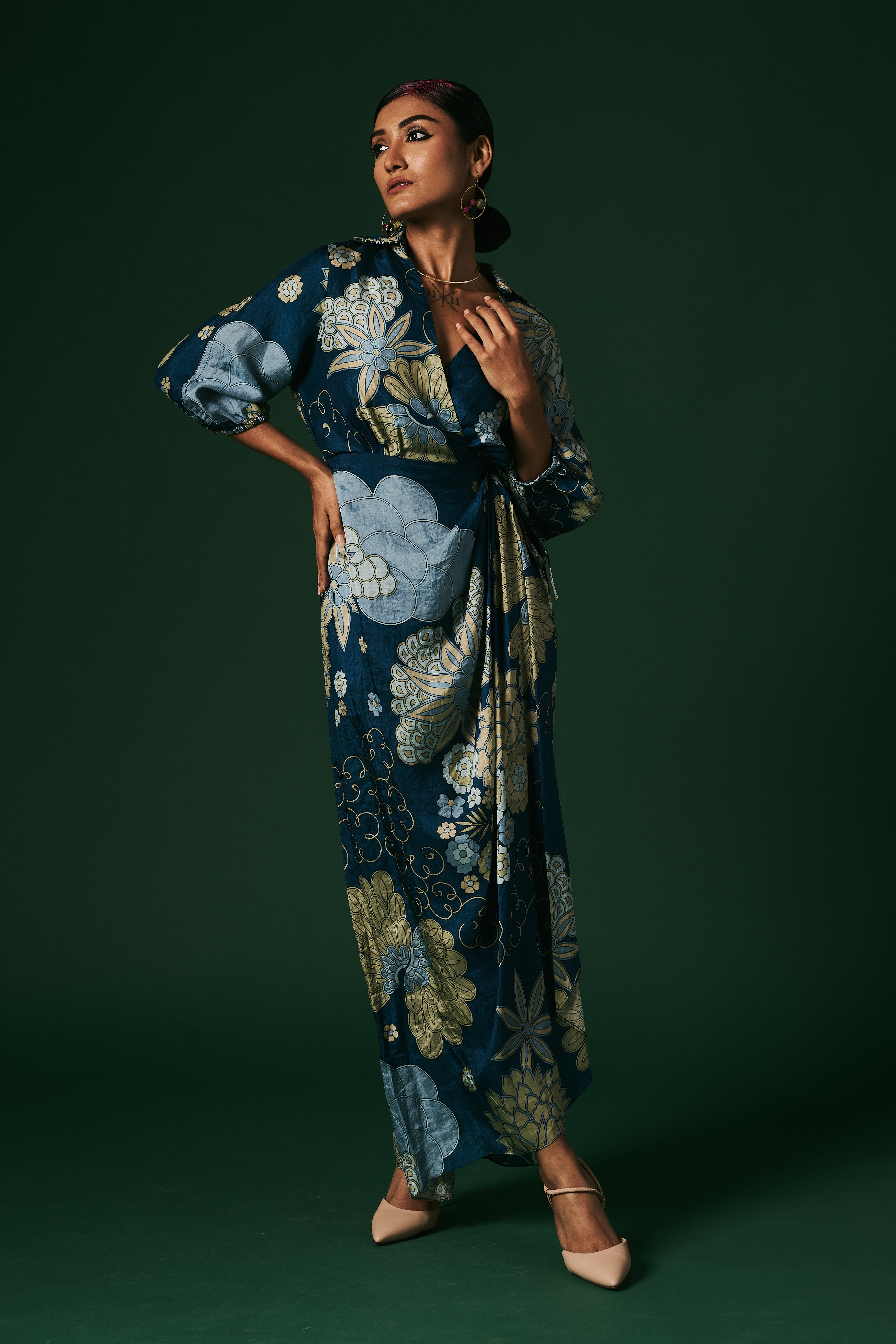 DRAPED WRAP DRESS