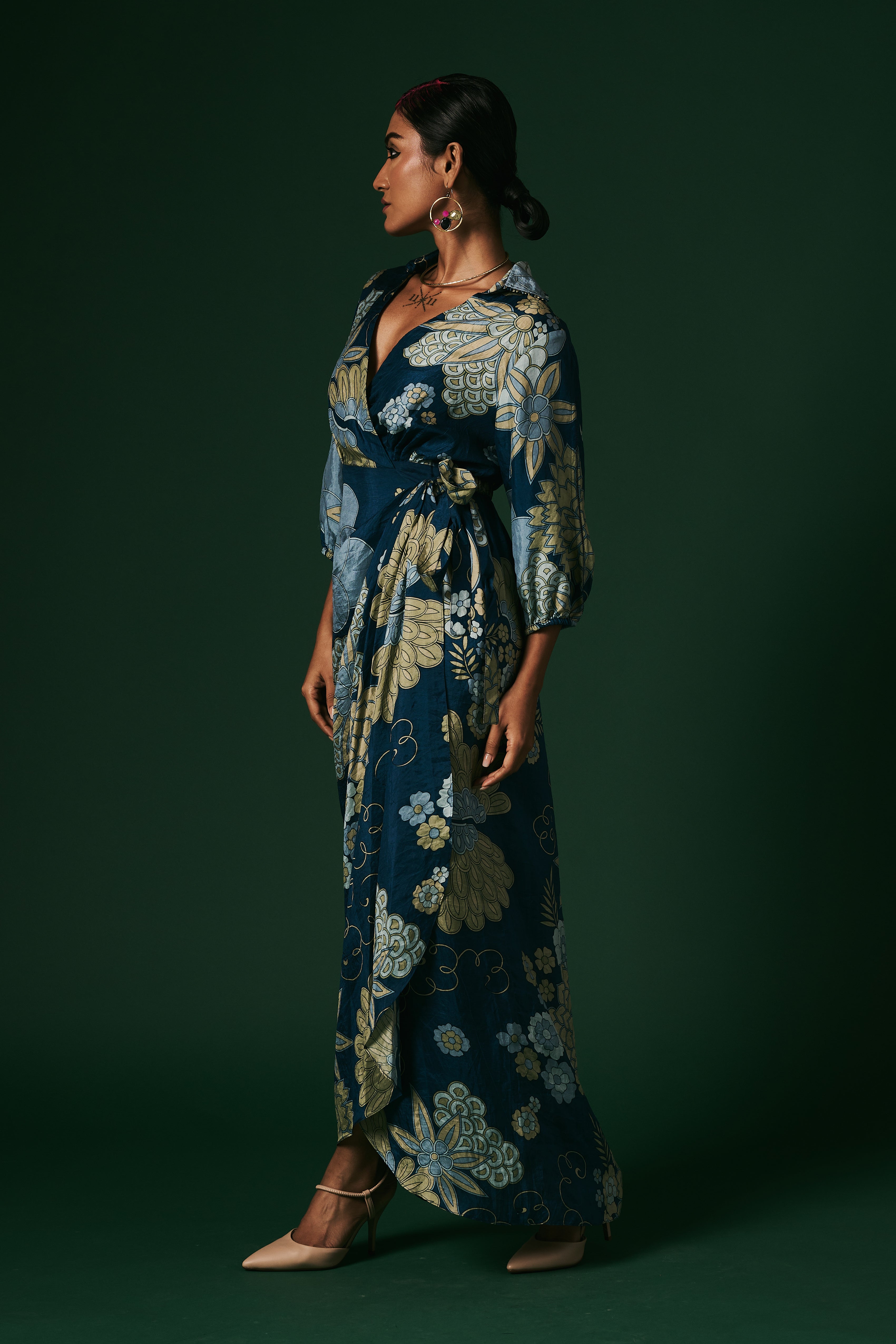 DRAPED WRAP DRESS