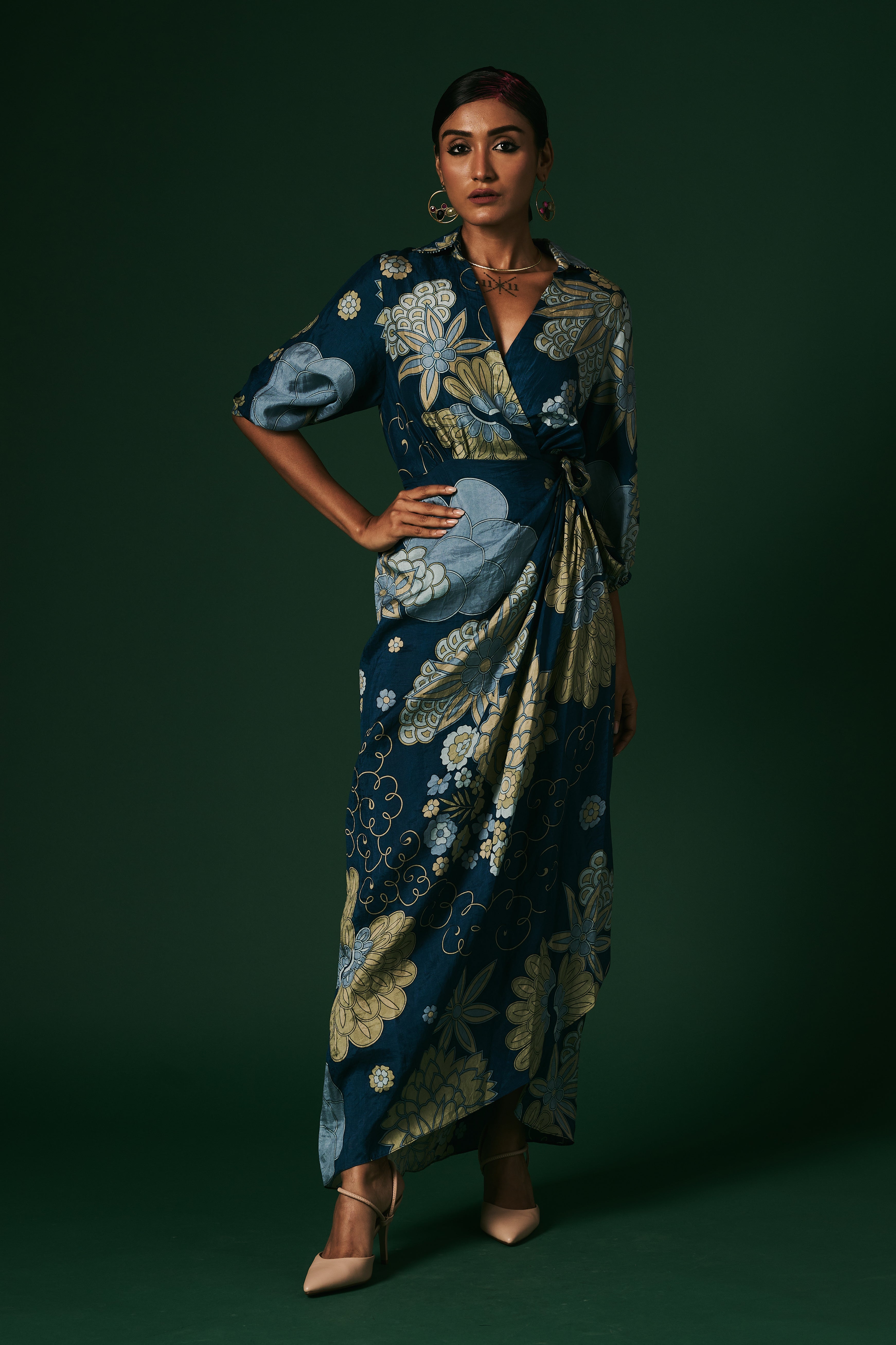 DRAPED WRAP DRESS