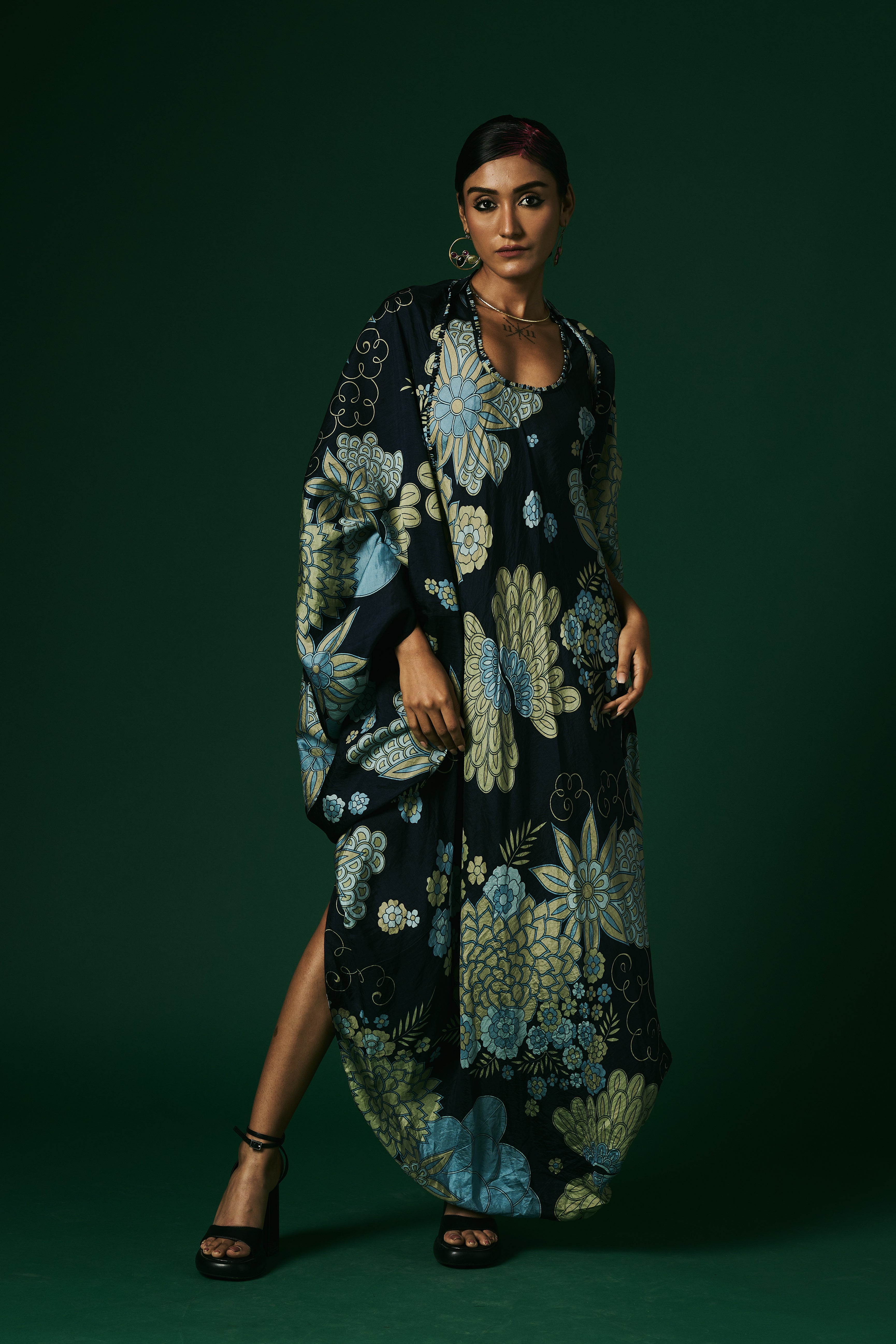 DRESS WITH CAPE