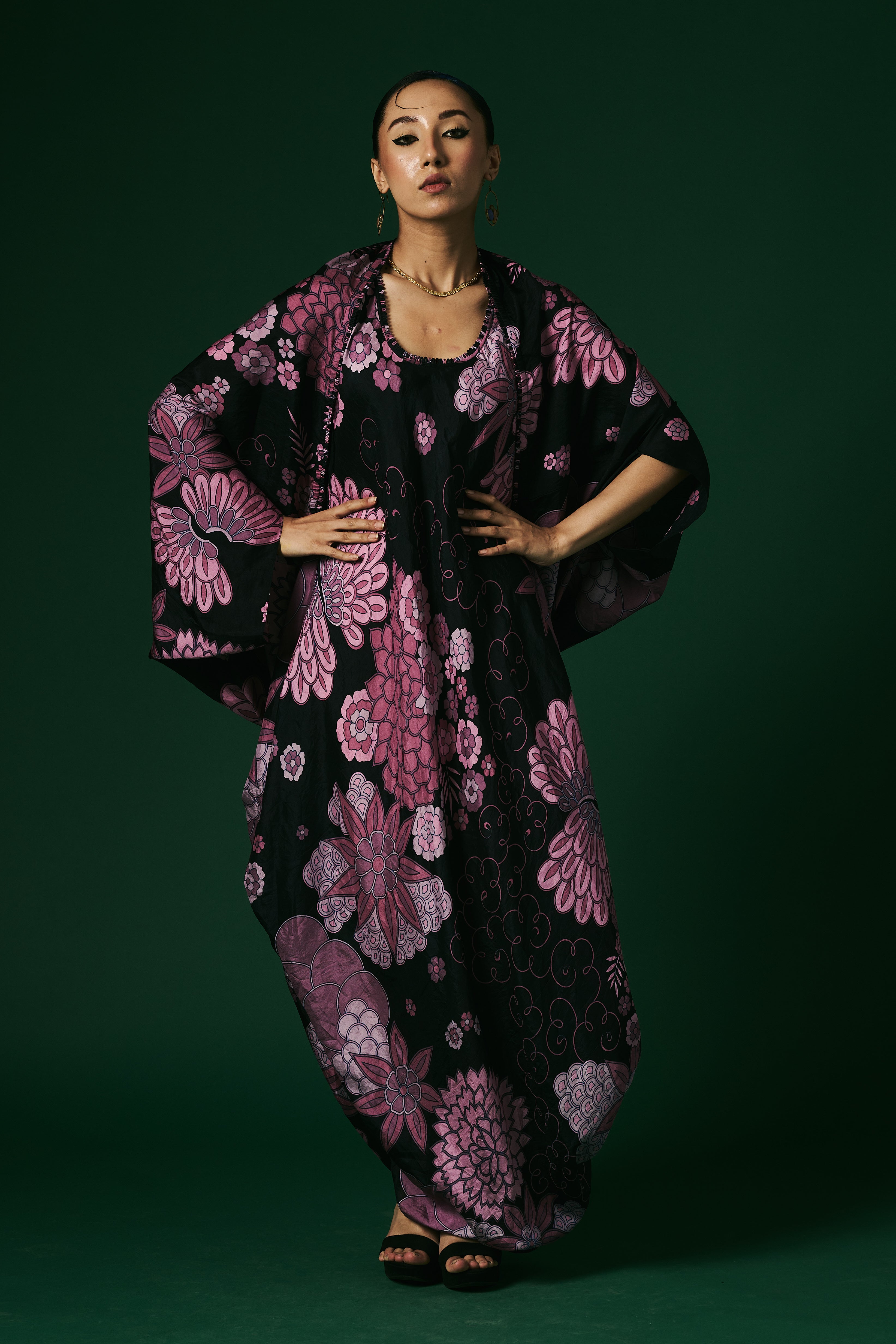 DRESS WITH CAPE
