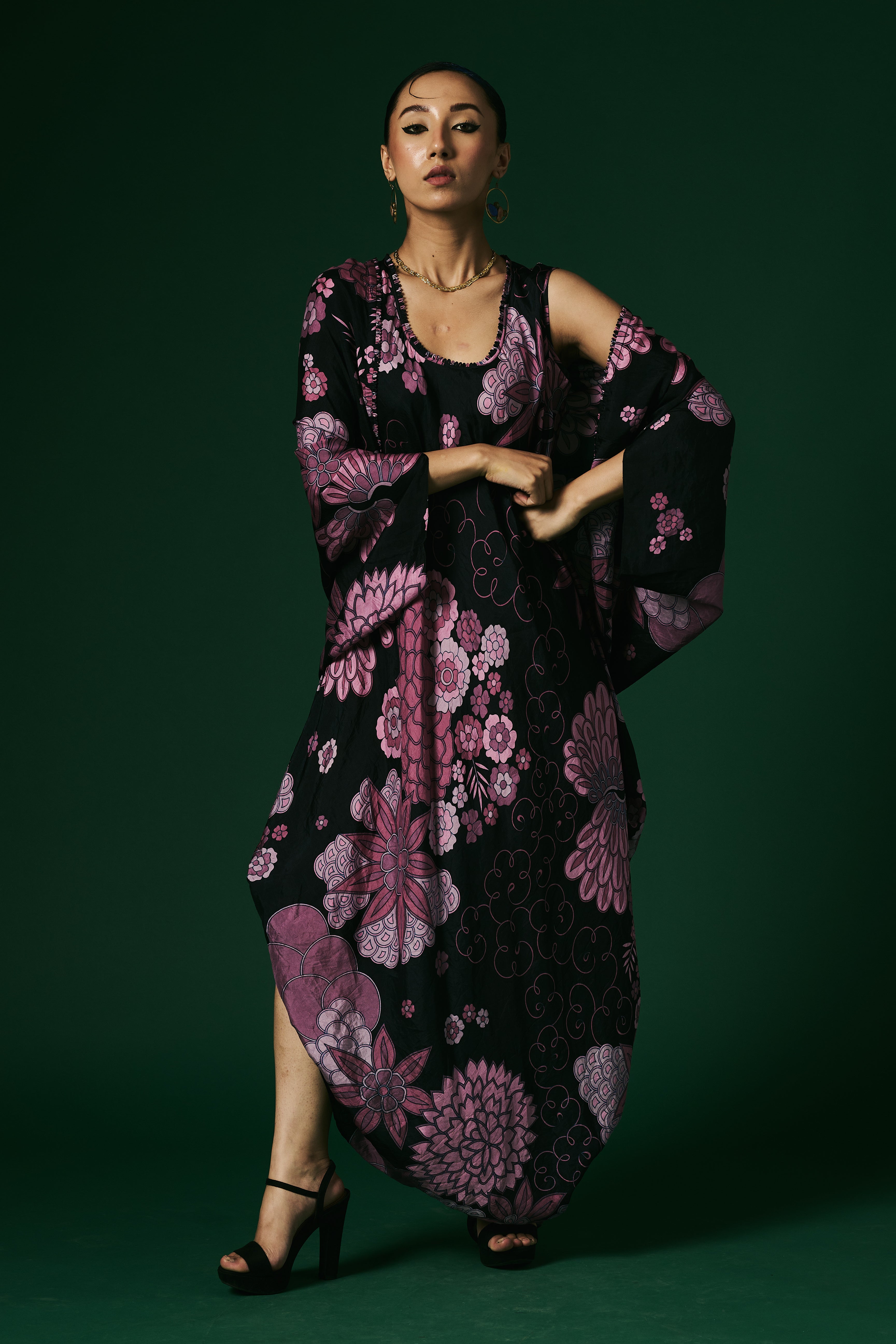 DRESS WITH CAPE