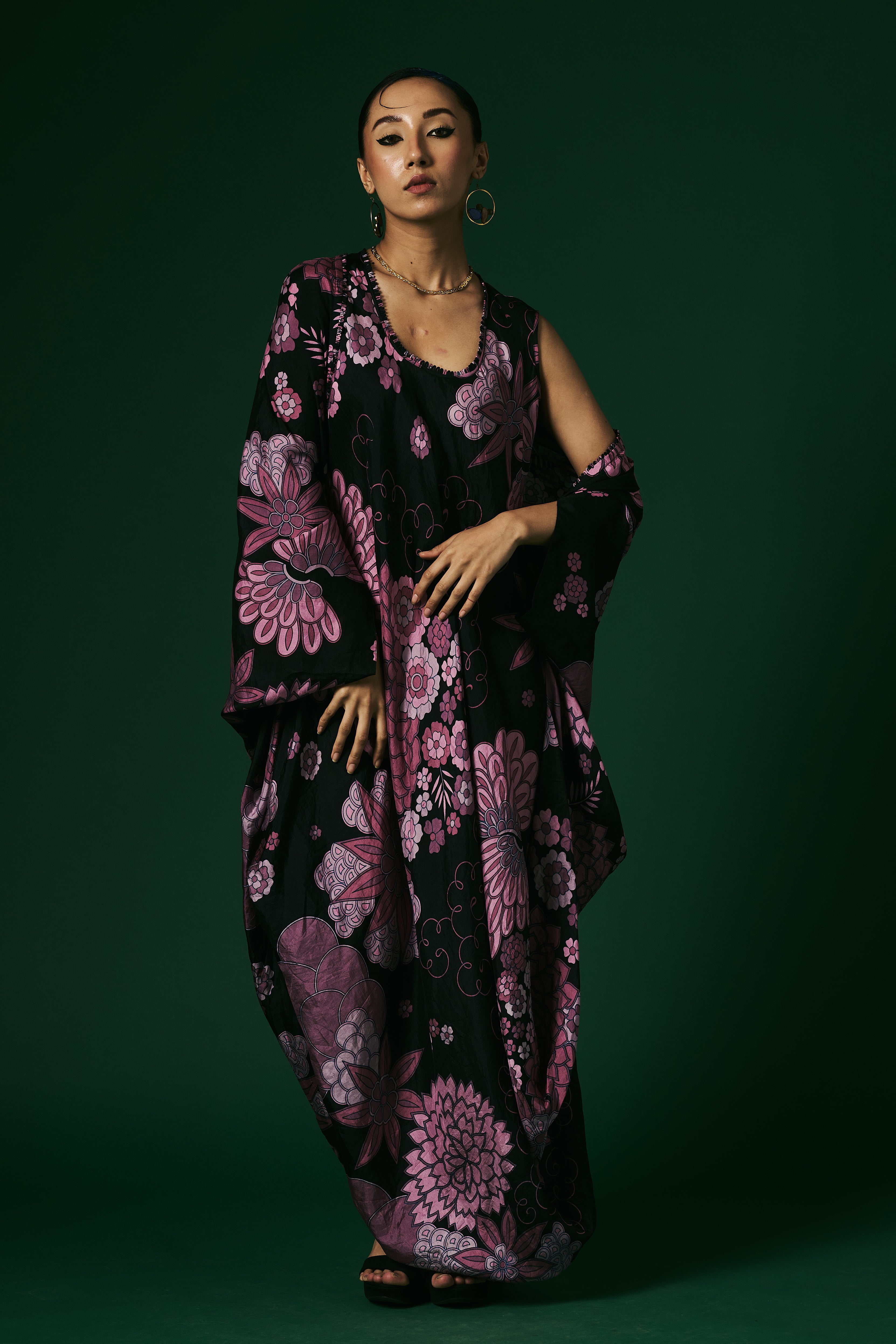 DRESS WITH CAPE