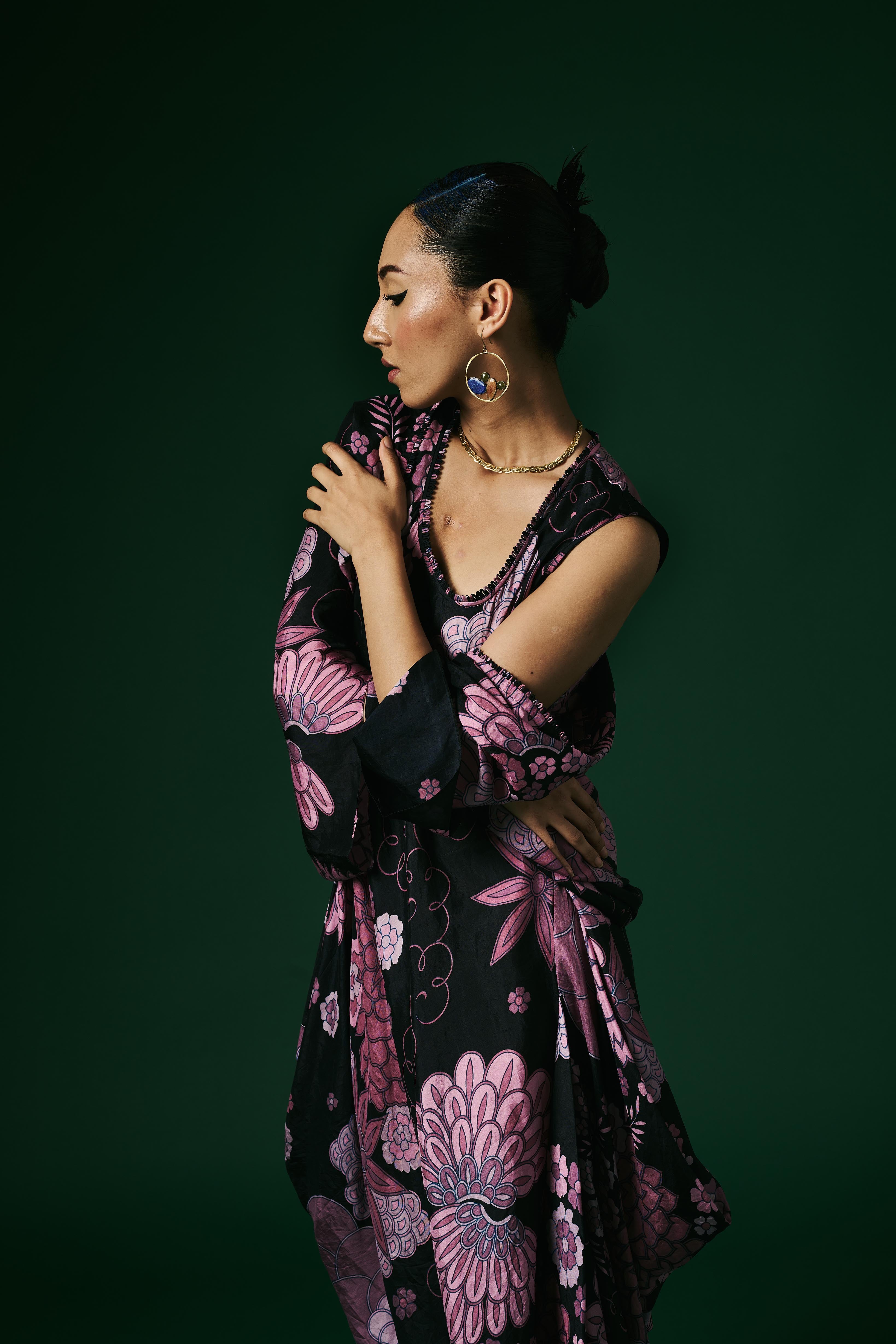 DRESS WITH CAPE