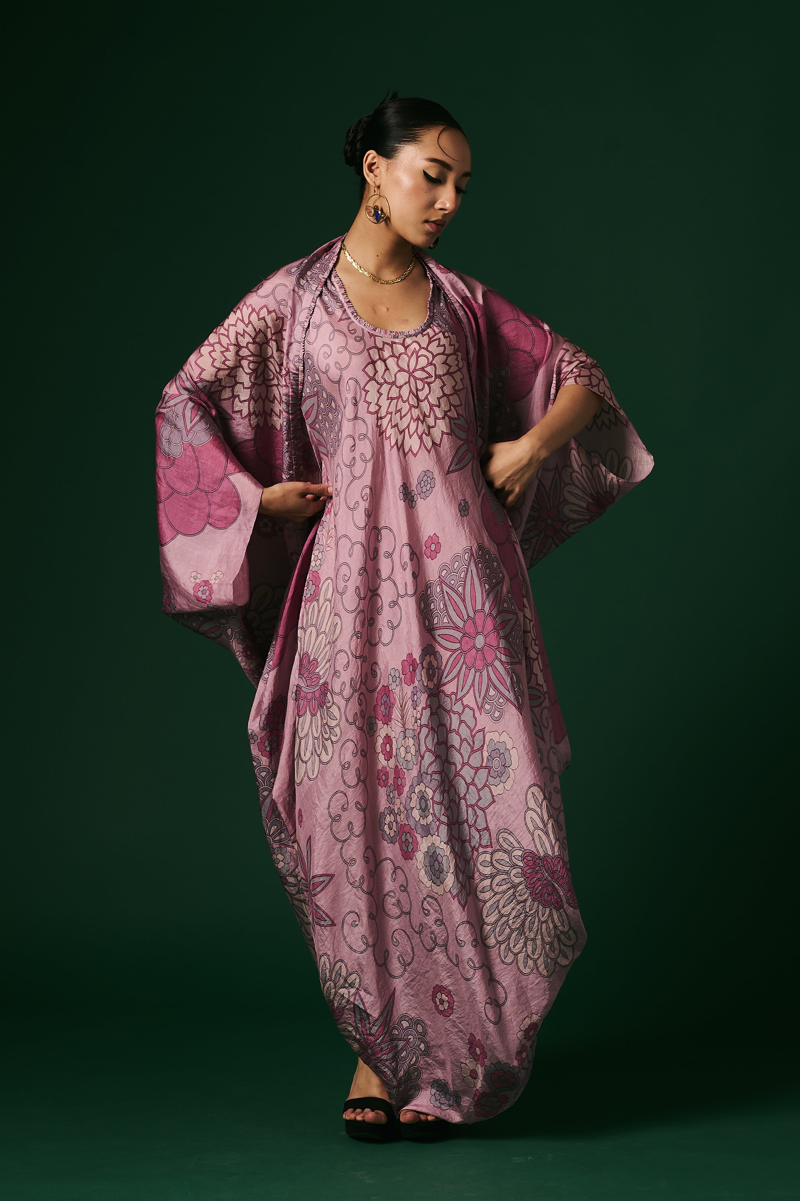 DRESS WITH CAPE