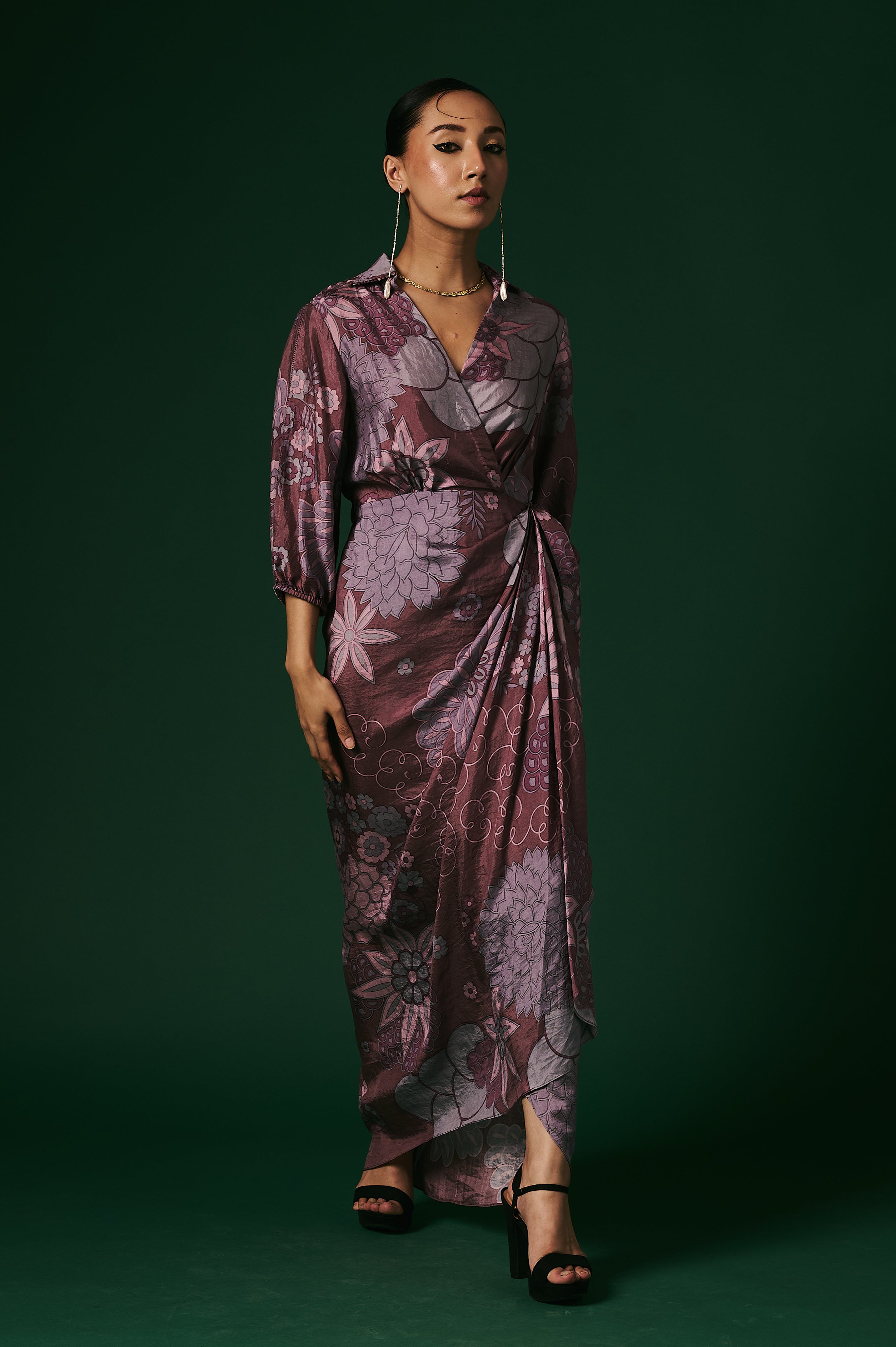 DRAPED WRAP DRESS