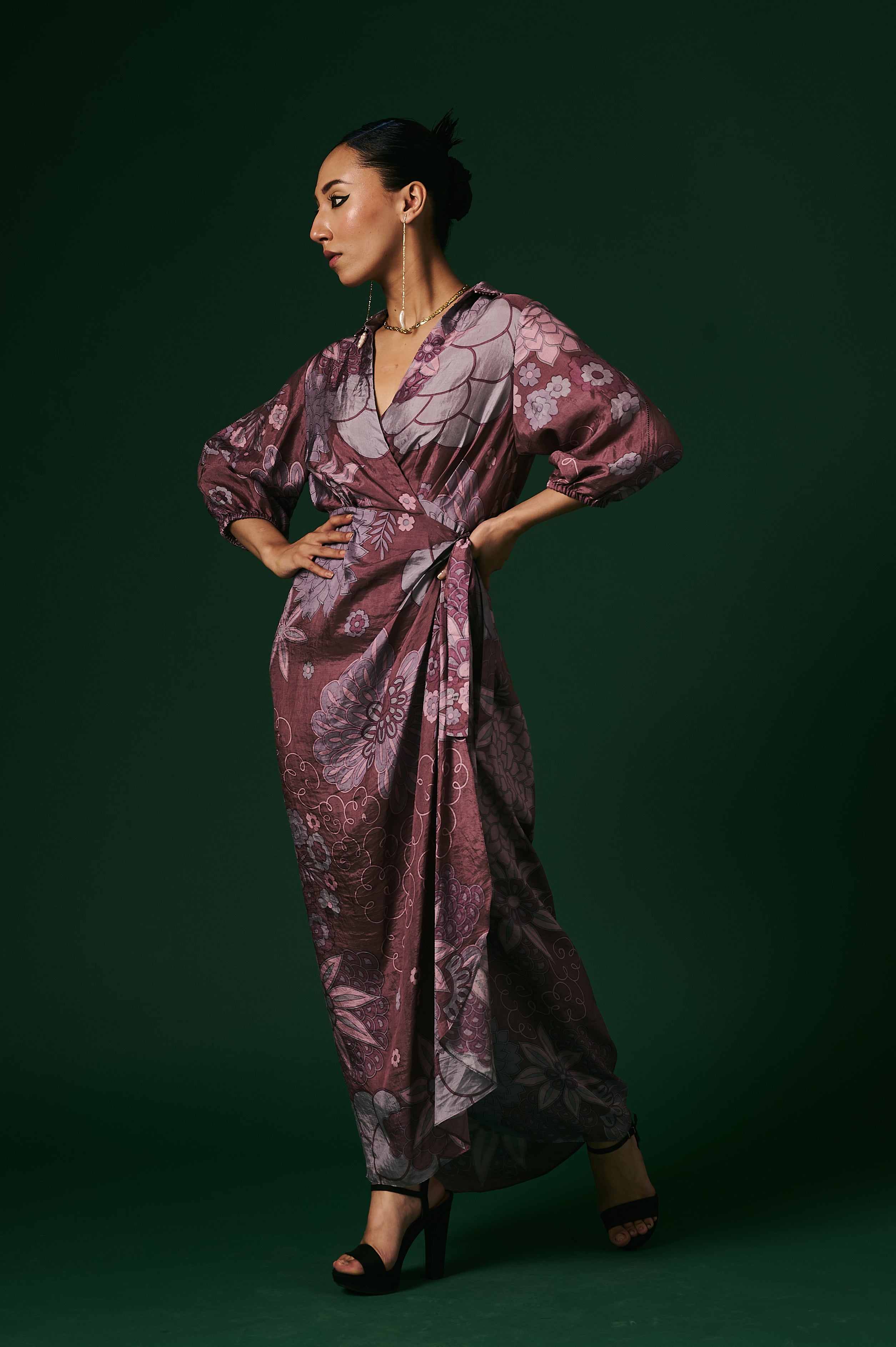 DRAPED WRAP DRESS
