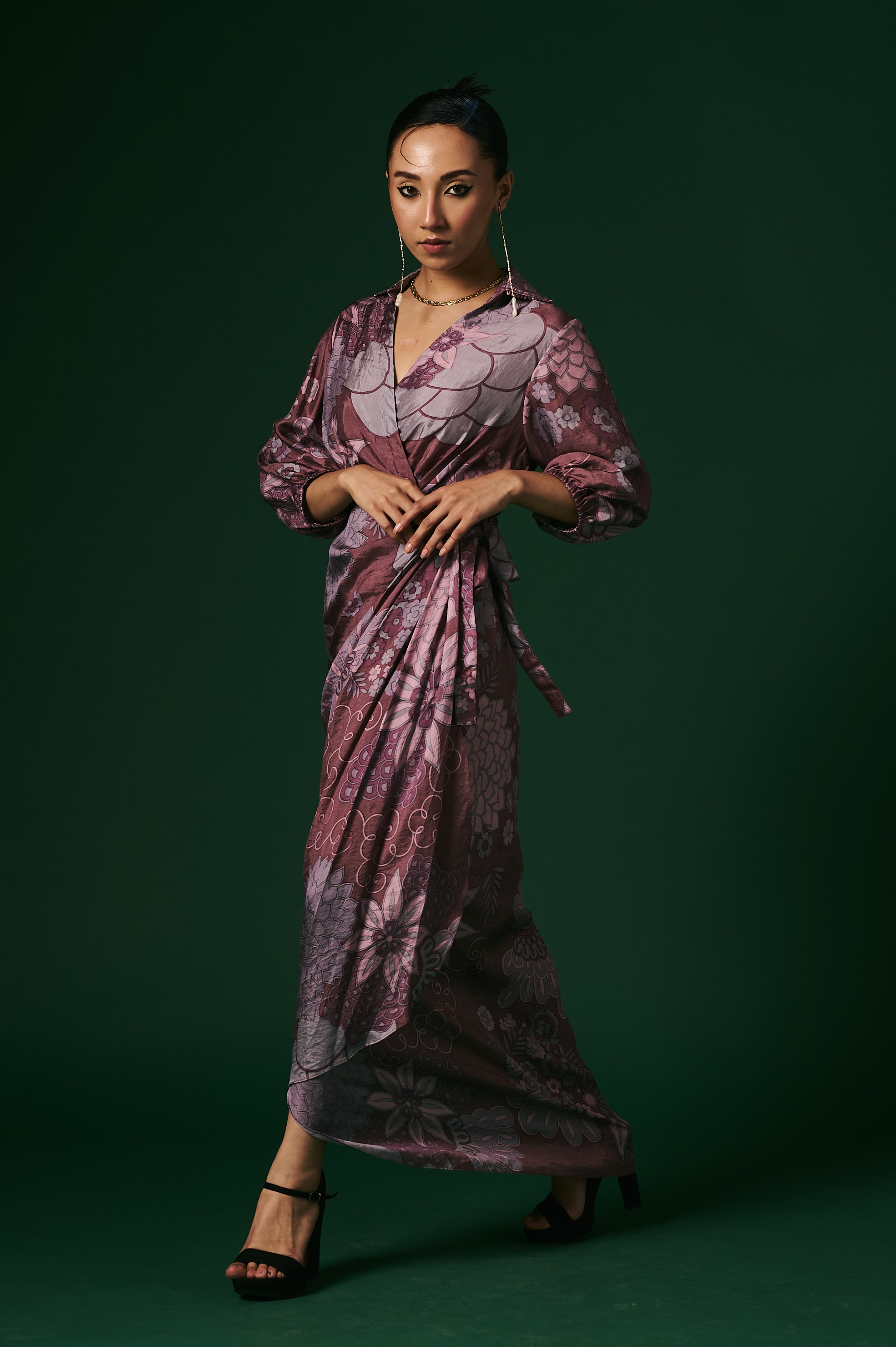 DRAPED WRAP DRESS