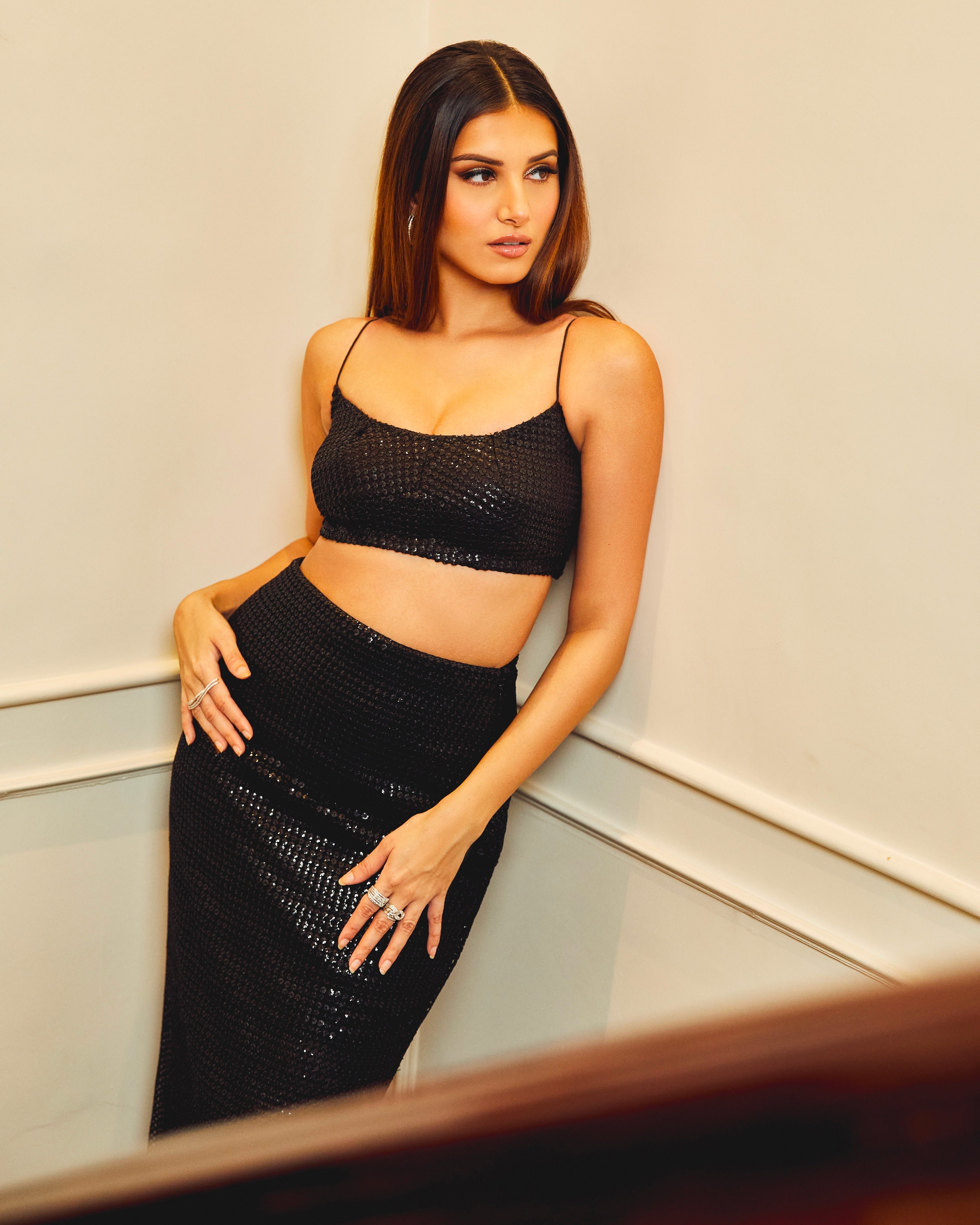 FLORET CROP AND SKIRT SET