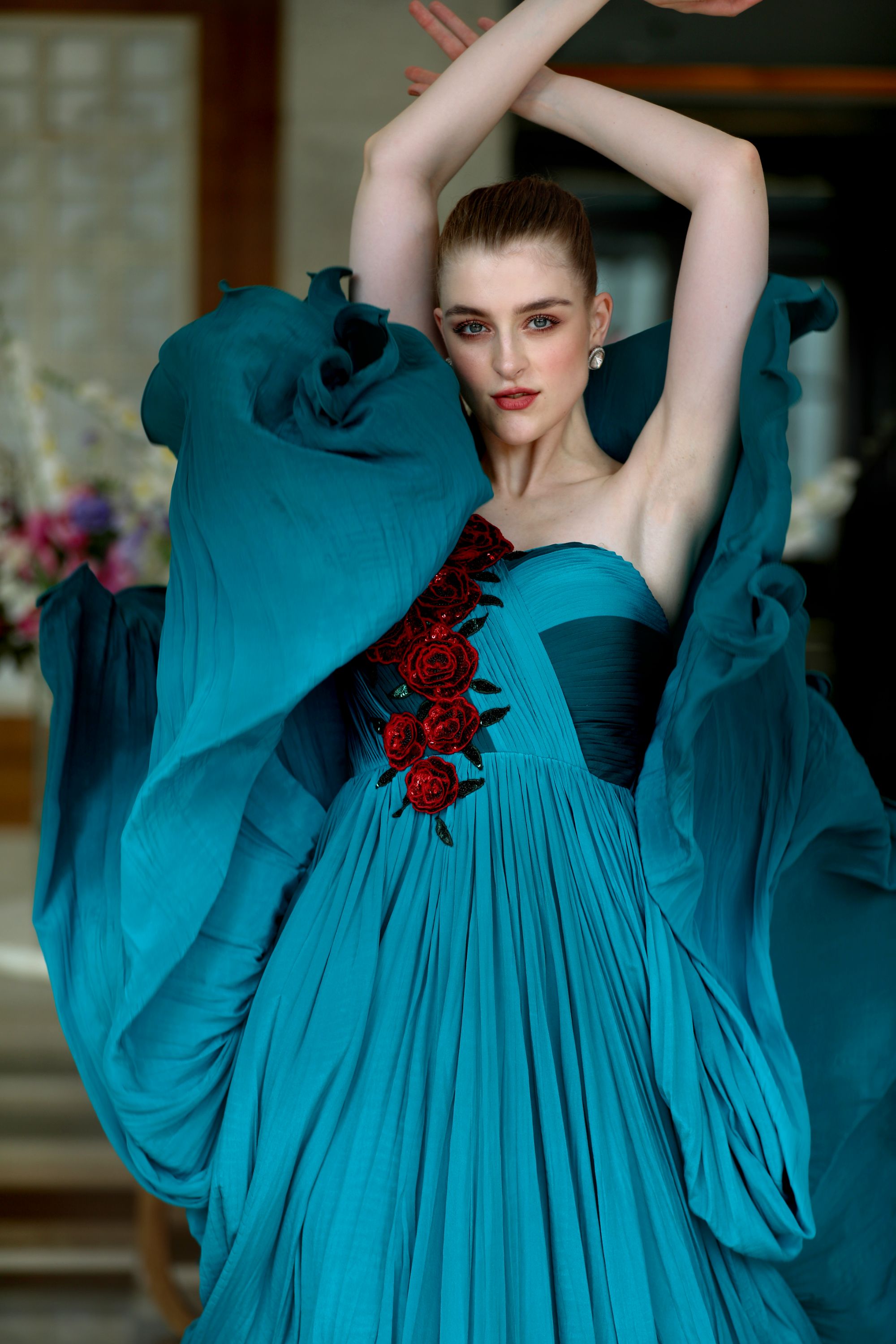 Crepe Silk - Blue Green Ombre