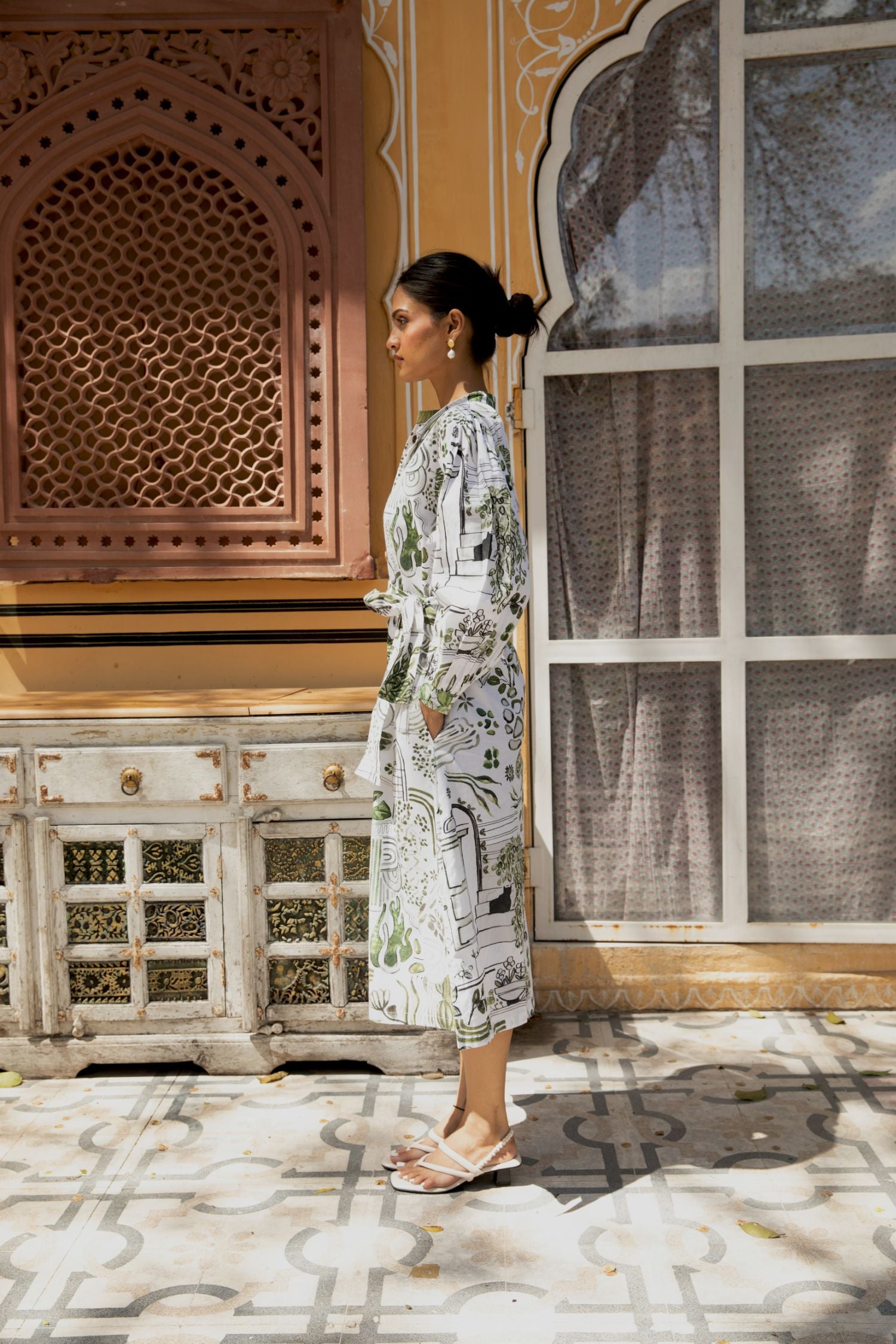 Late August Dress in Greenhouse Print