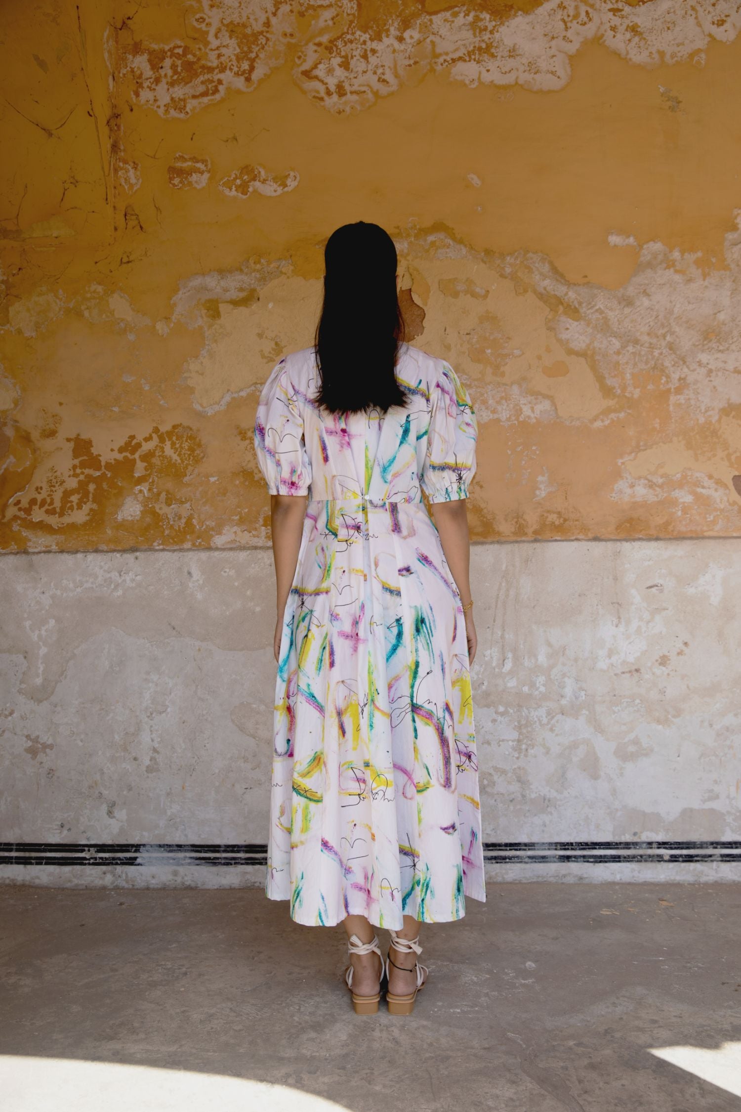 Poppins Dress in Paint Bucket Print