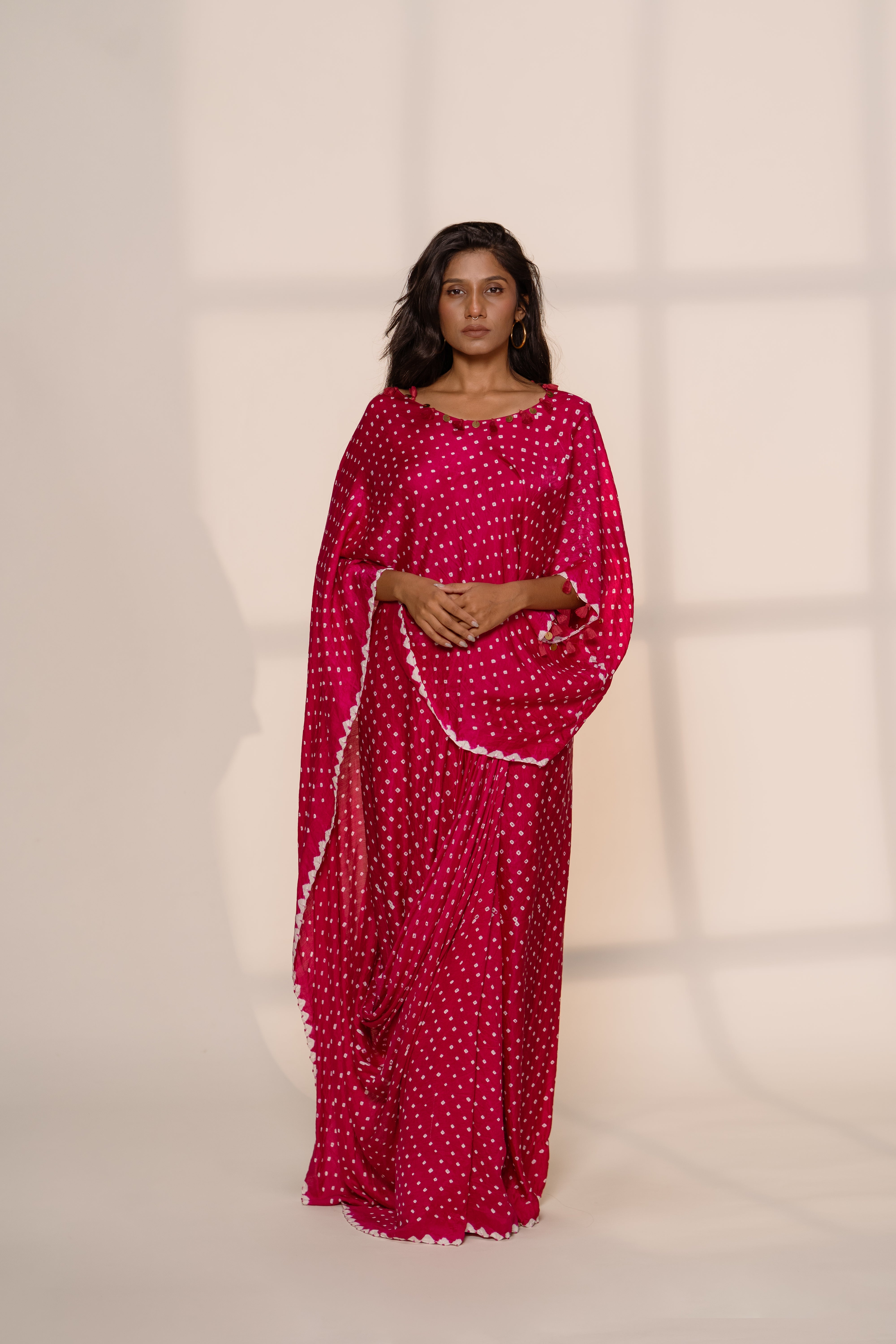 CAPE SAREE,PINK