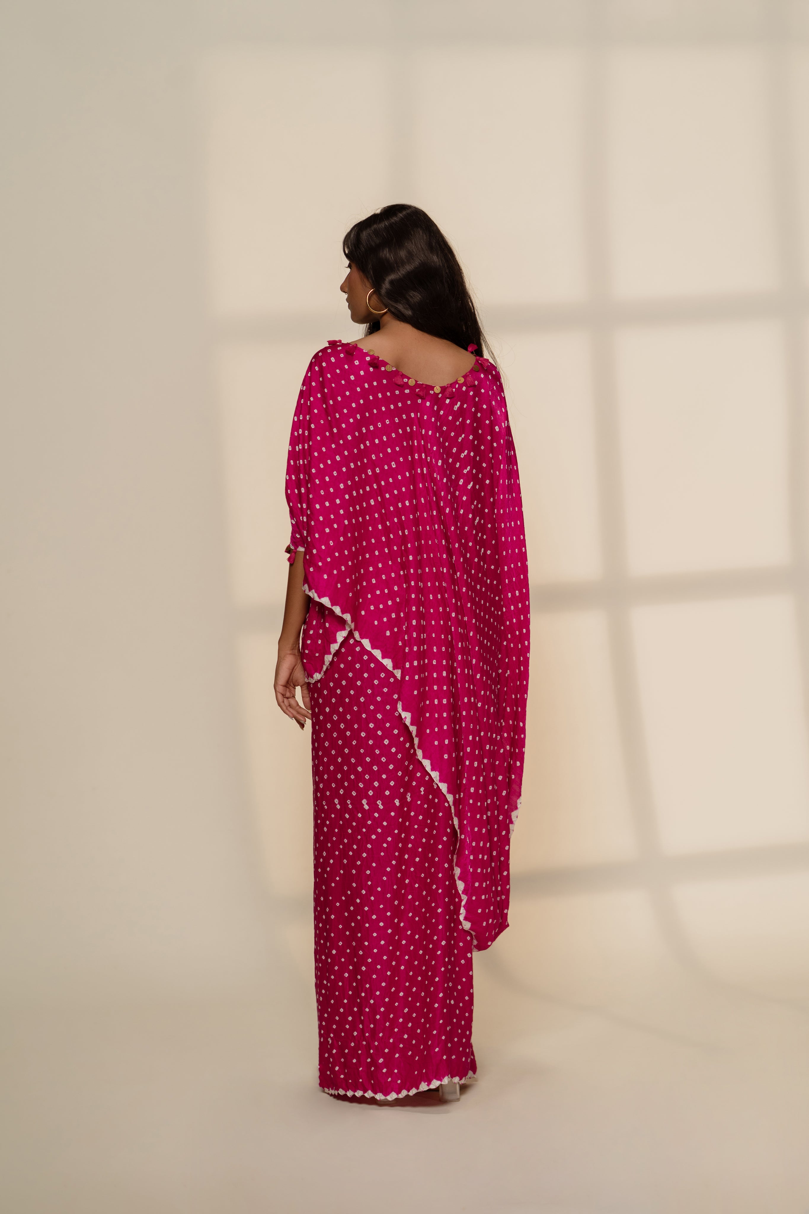 CAPE SAREE,PINK