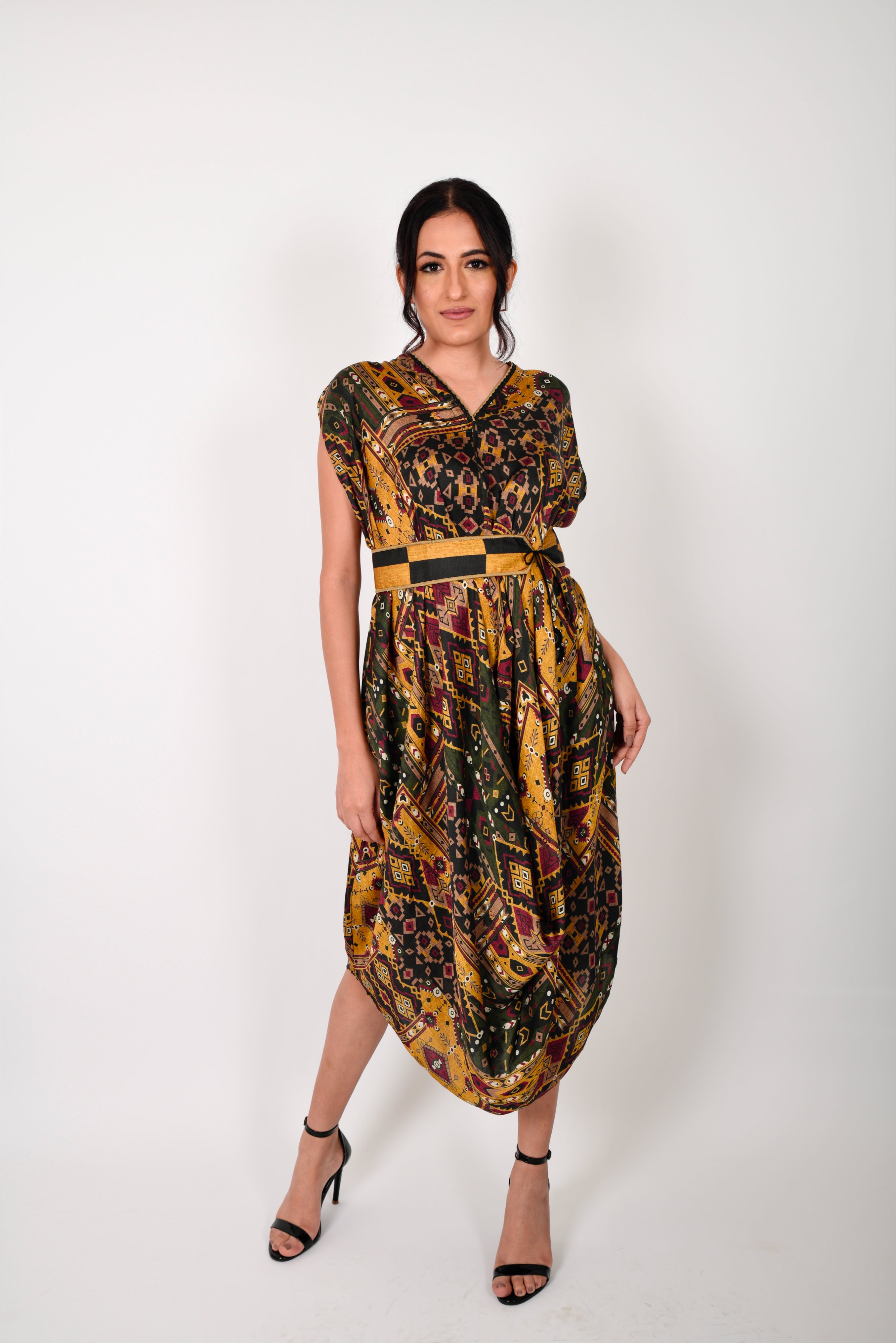 KAFILLA COWL BELT DRESS