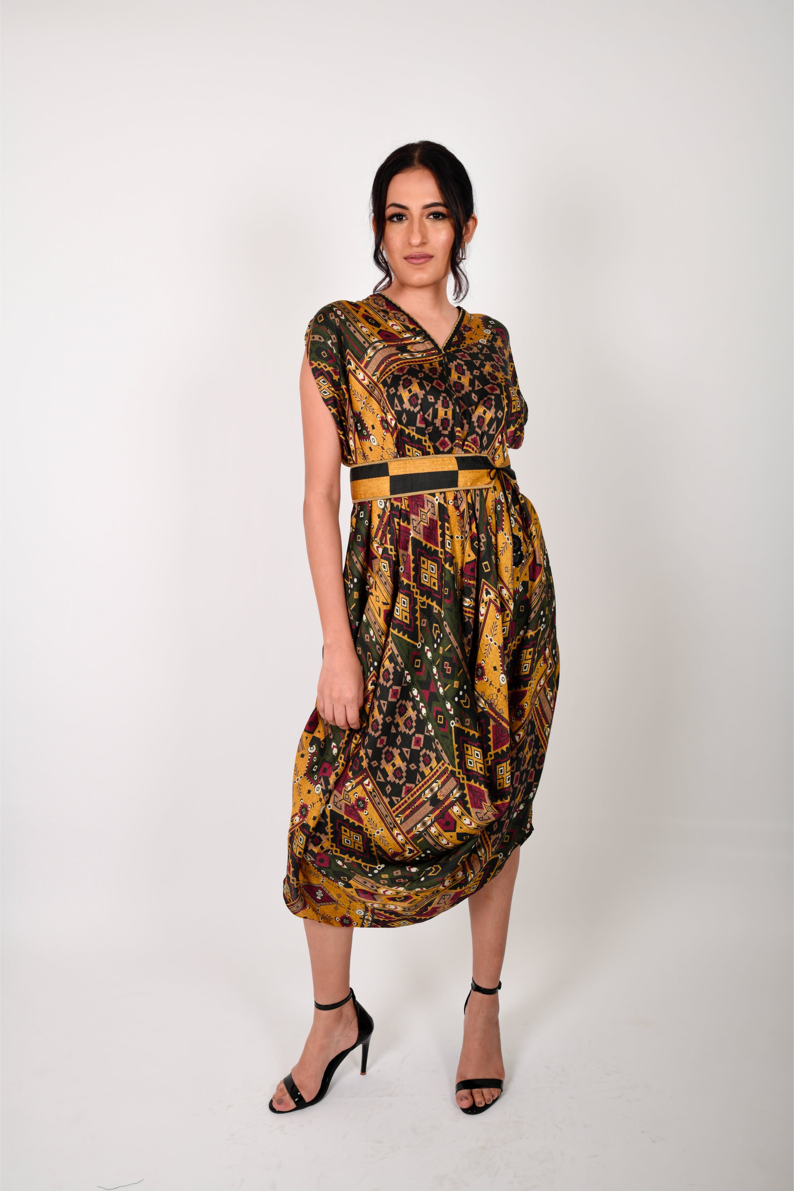 KAFILLA COWL BELT DRESS