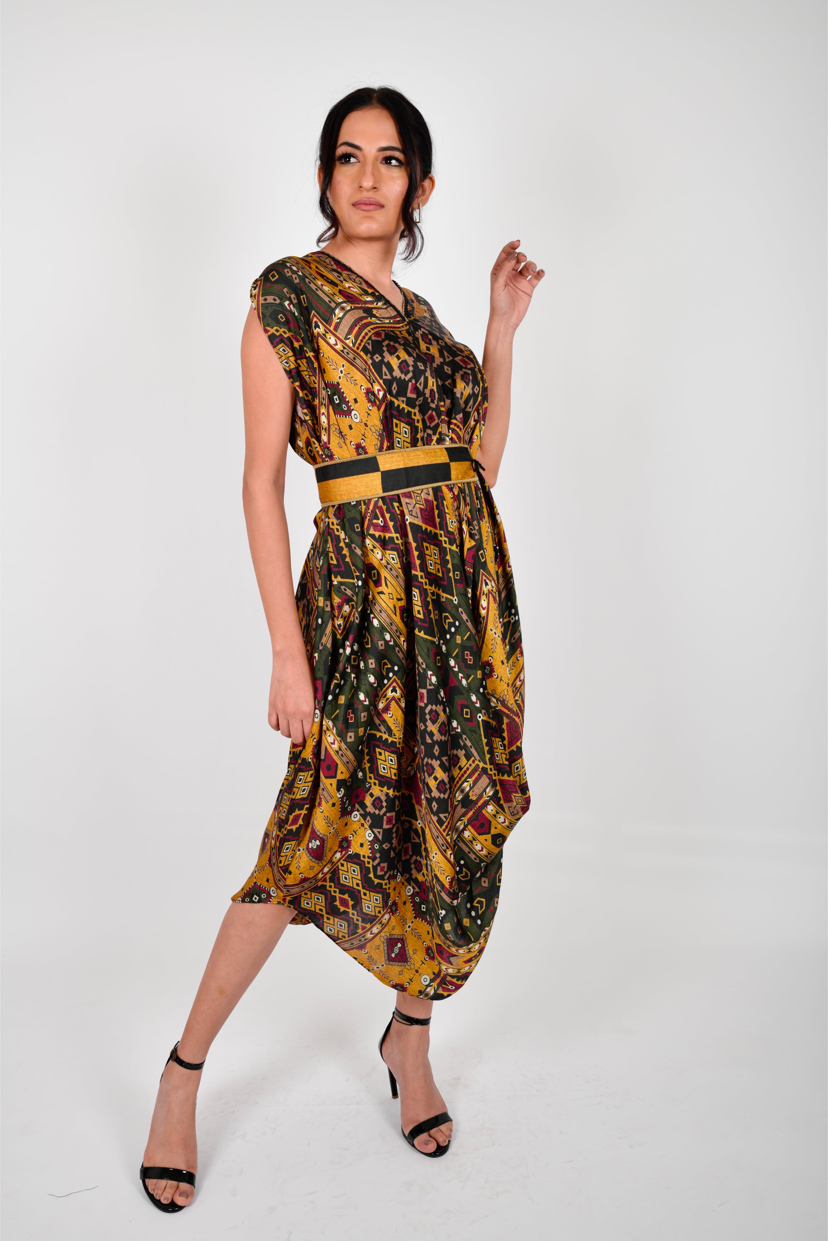 KAFILLA COWL BELT DRESS