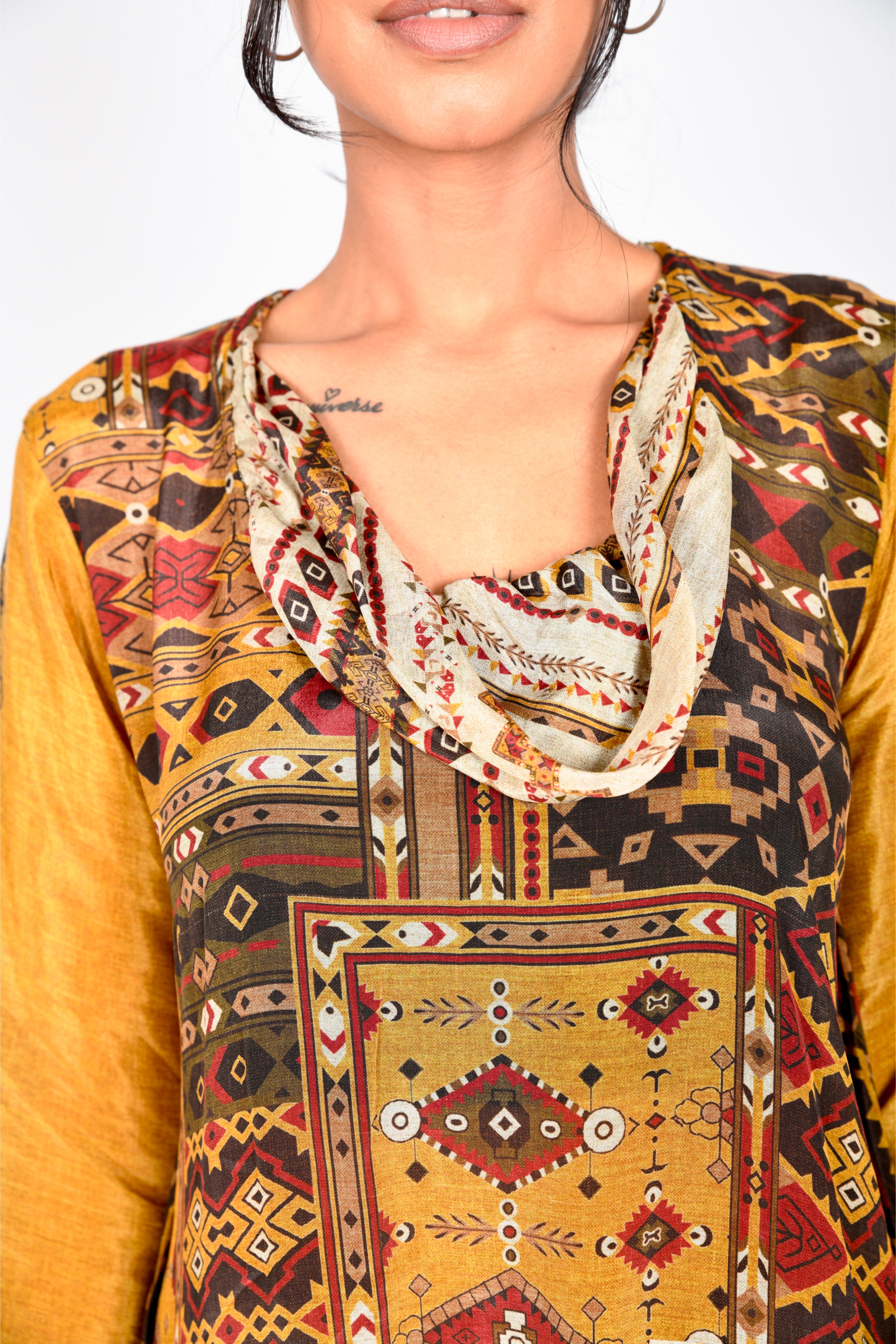 KAFILLA COWL POCKET DRESS