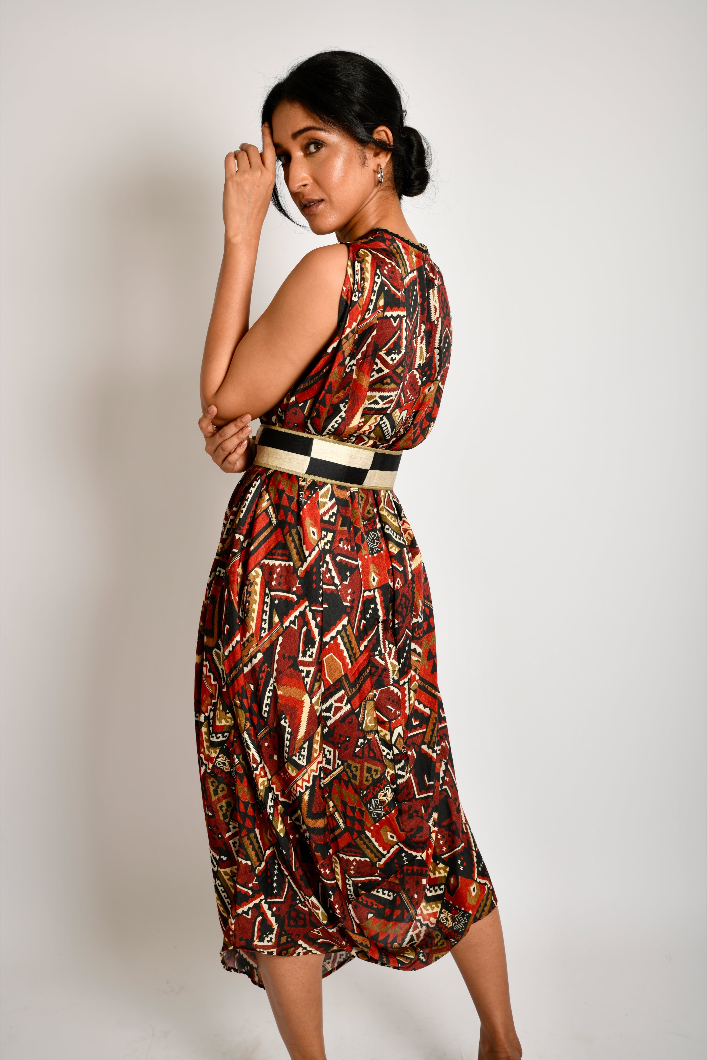 KAFILLA COWL BELT DRESS
